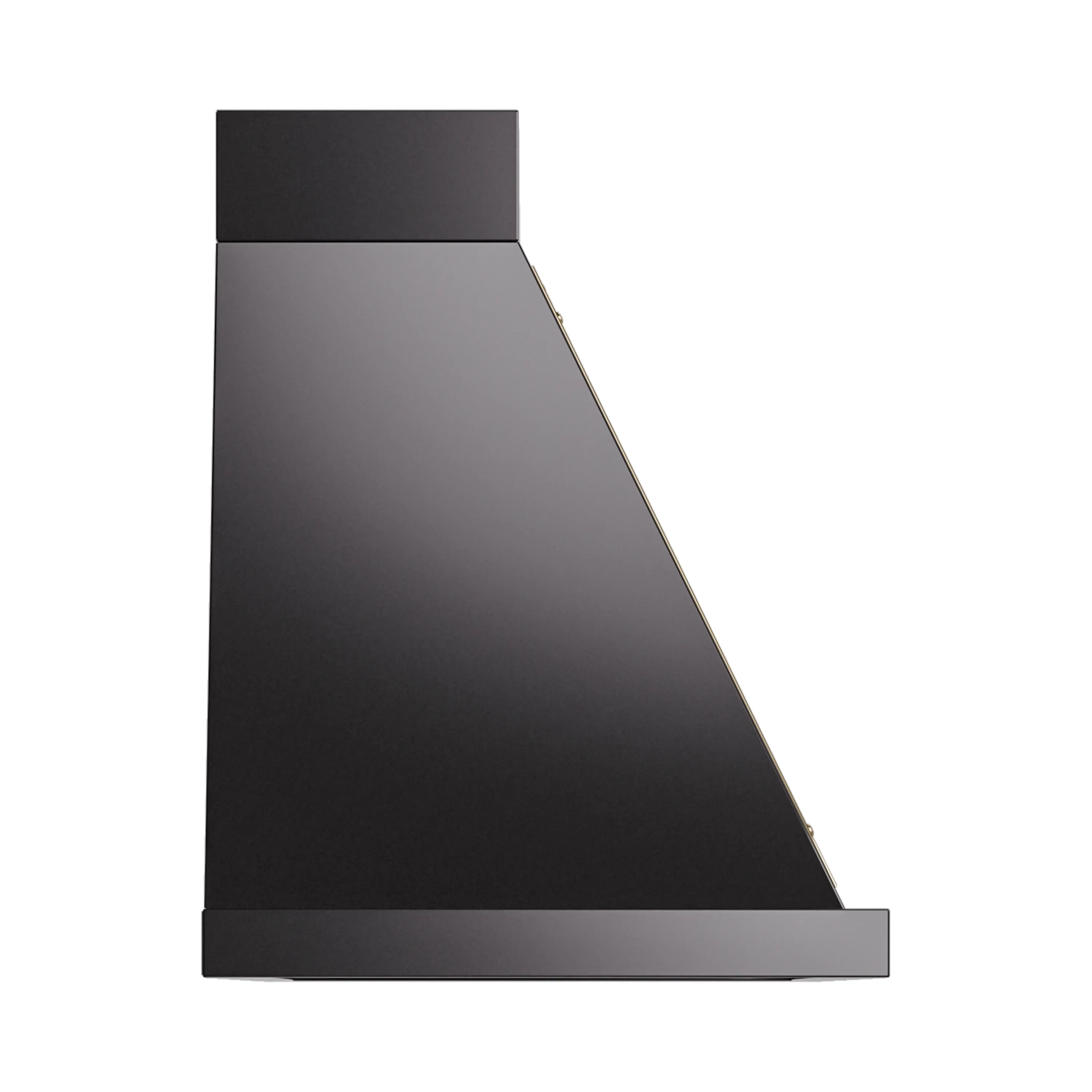 ILVE Nostalgie II 40-Inch 600 CFM Wall Mounted Range Hood in Glossy Black with Brass Trim (UANB40BKG) - Image 3
