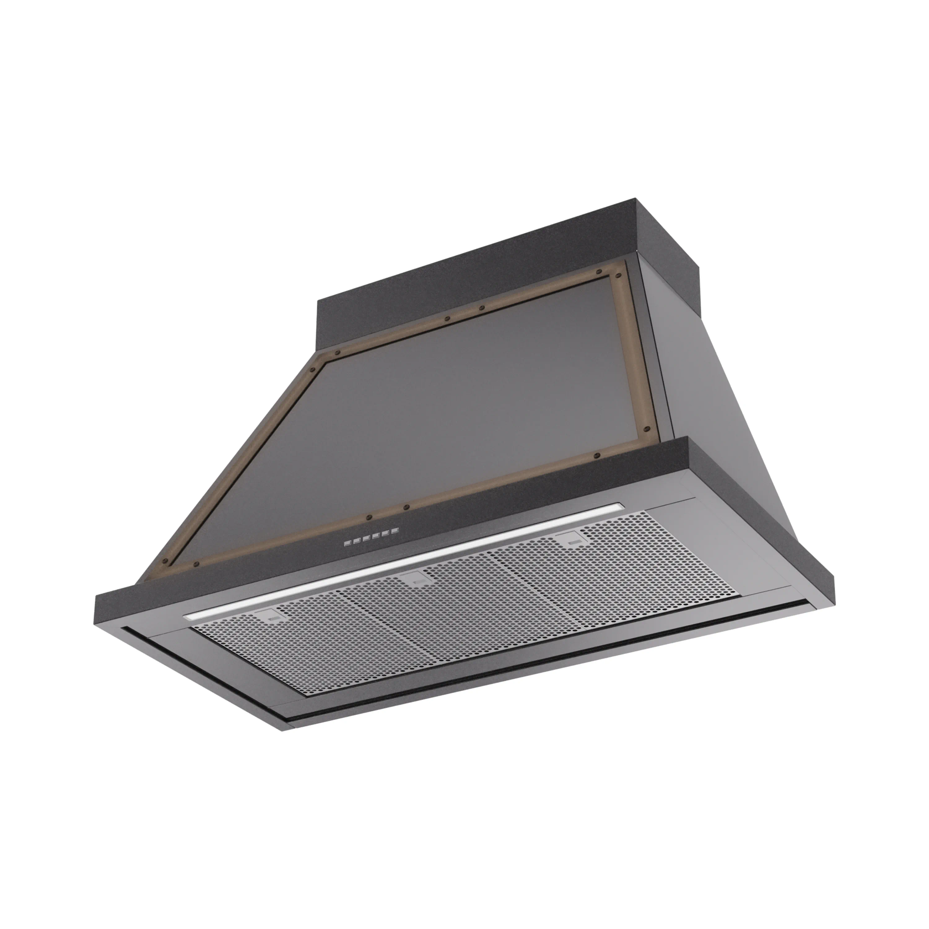 ILVE Nostalgie II 40-Inch 600 CFM Wall Mounted Range Hood in Glossy Black with Bronze Trim (UANB40BKB) - Image 2