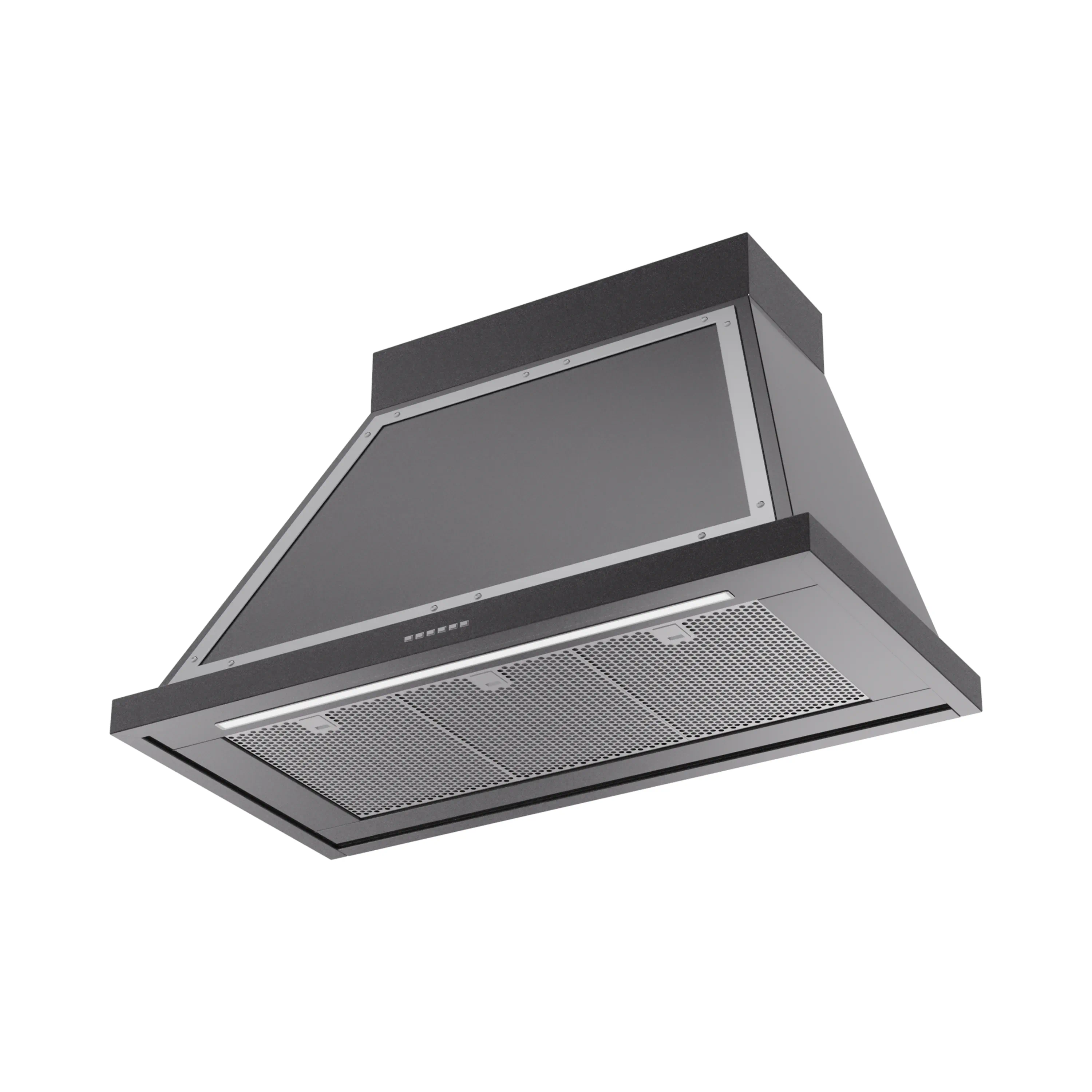 ILVE Nostalgie II 40-Inch 600 CFM Wall Mounted Range Hood in Glossy Black with Chrome Trim (UANB40BKC) - Image 2