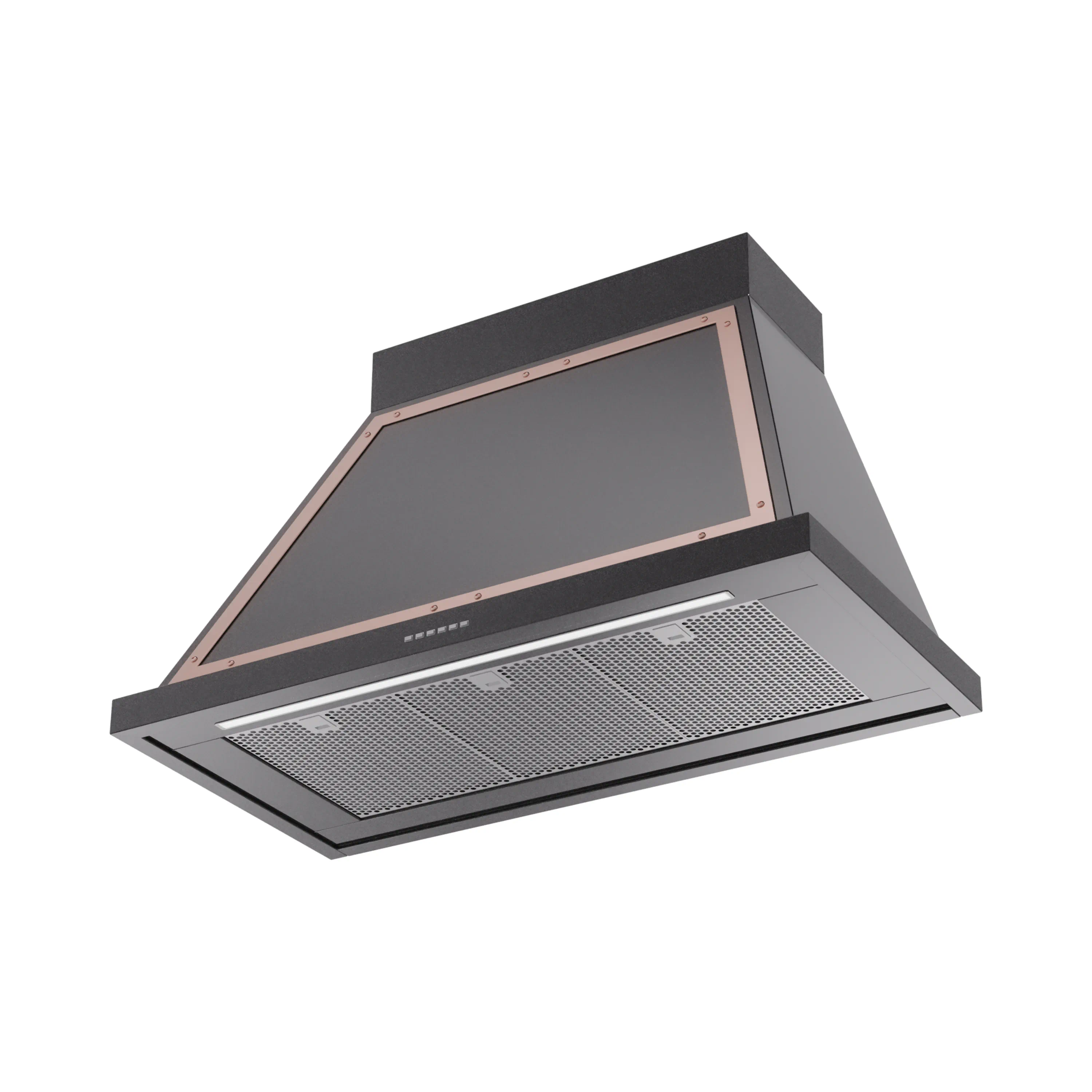 ILVE Nostalgie II 40-Inch 600 CFM Wall Mounted Range Hood in Glossy Black with Copper Trim (UANB40BKP) - Image 2