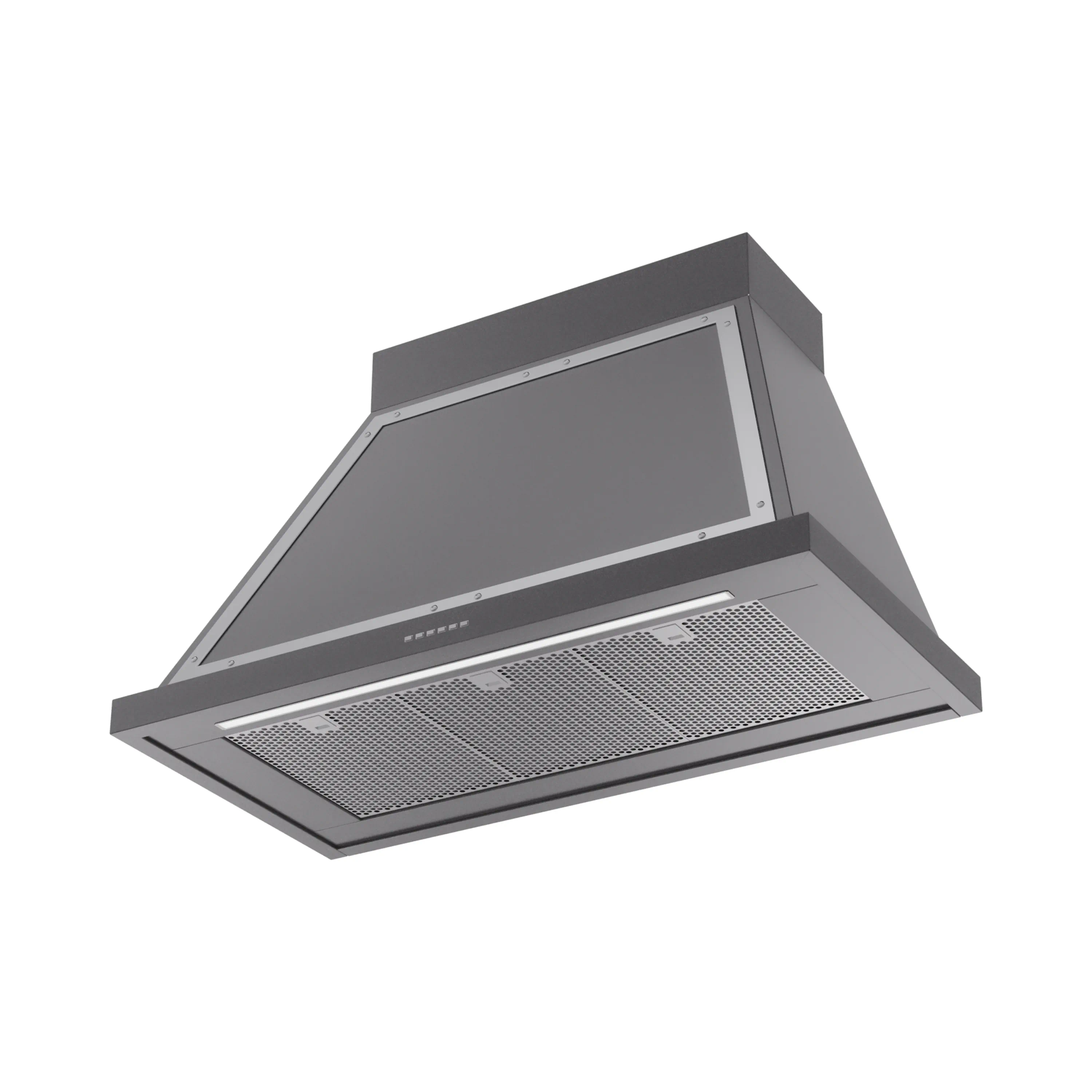 ILVE Nostalgie II 40-Inch 600 CFM Wall Mounted Range Hood in Graphite Matte with Chrome Trim (UANB40MGC) - Image 2
