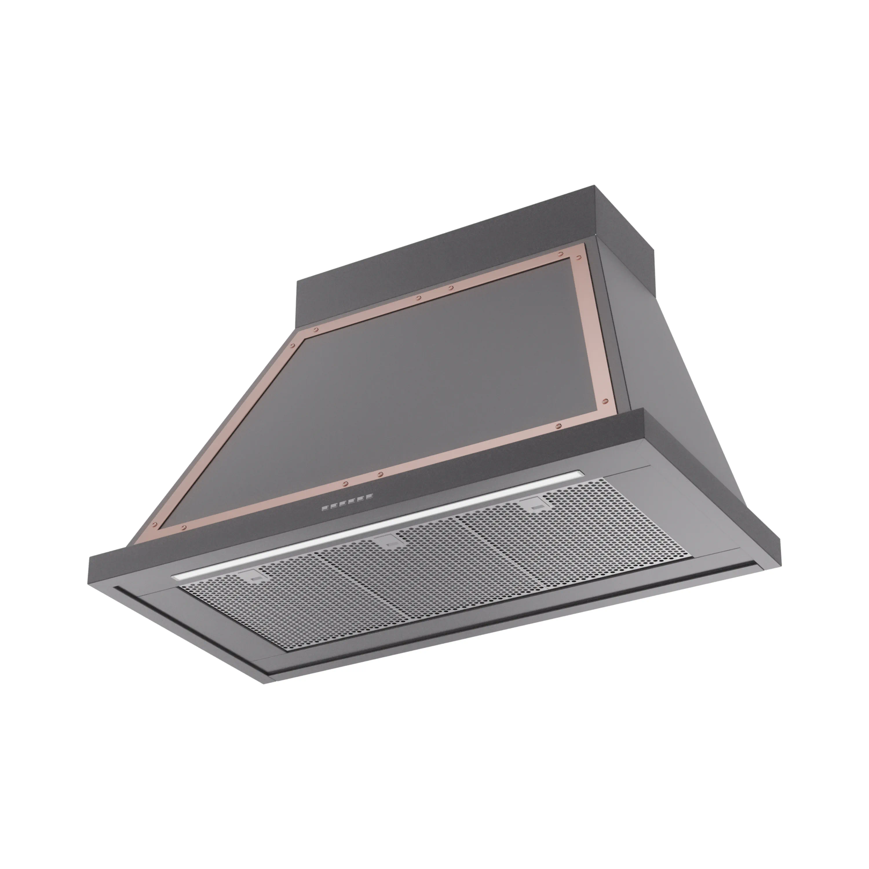 ILVE Nostalgie II 40-Inch 600 CFM Wall Mounted Range Hood in Graphite Matte with Copper Trim (UANB40MGP) - Image 2