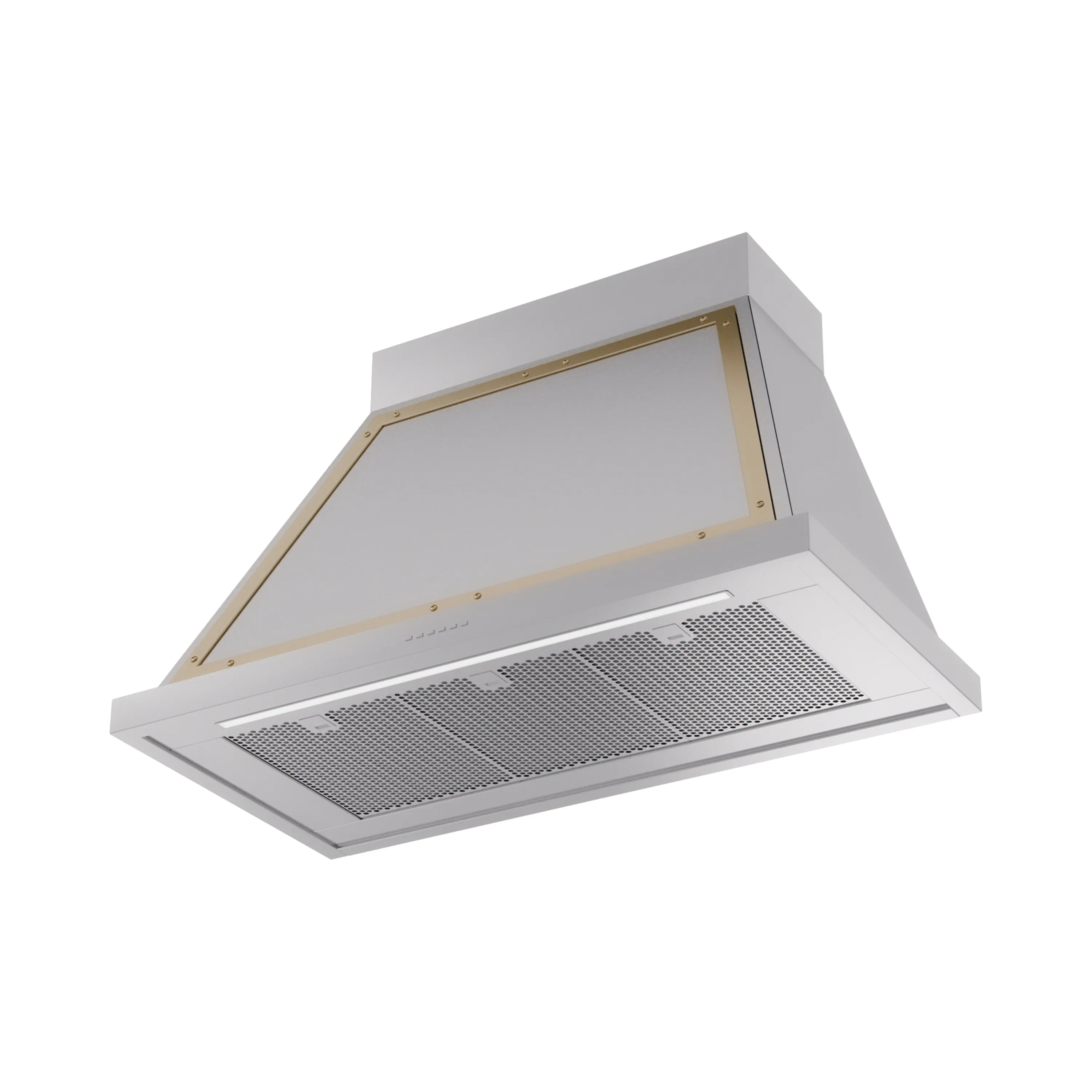 ILVE Nostalgie II 40-Inch 600 CFM Wall Mounted Range Hood in Stainless Steel with Brass Trim (UANB40SSG) - Image 2