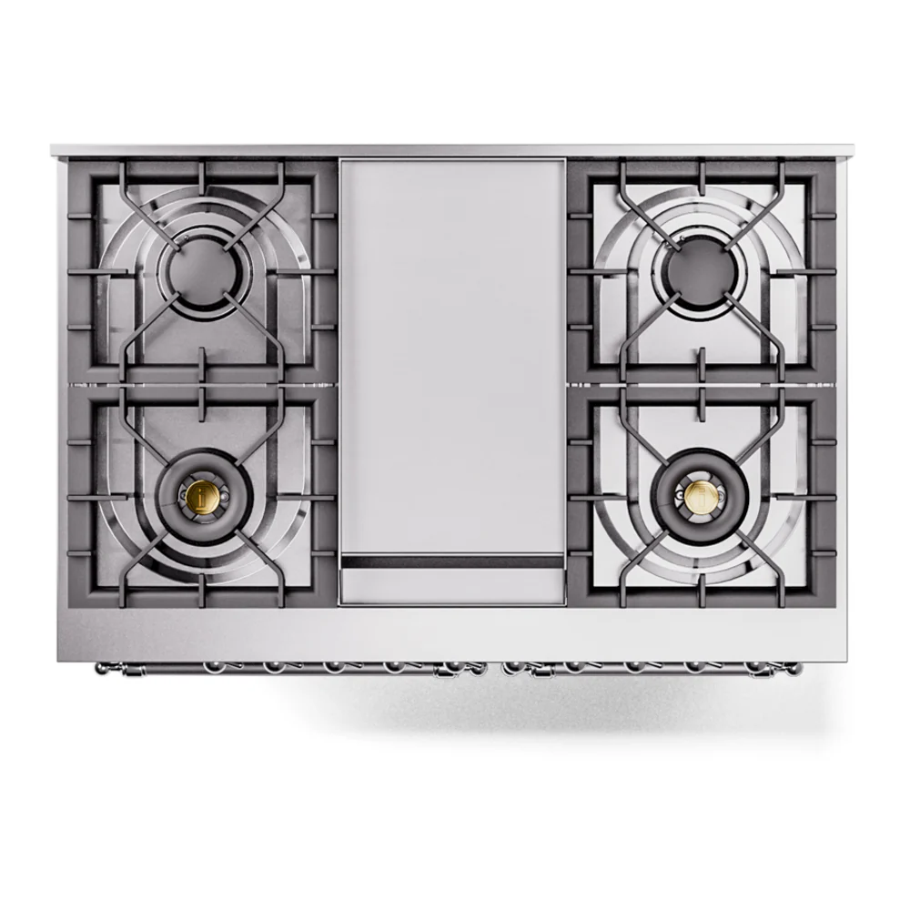 ILVE Nostalgie II 40-Inch Dual Fuel Freestanding Range in Blue Grey with Chrome Trim (UPD40FNMPBGCLP) - Image 4