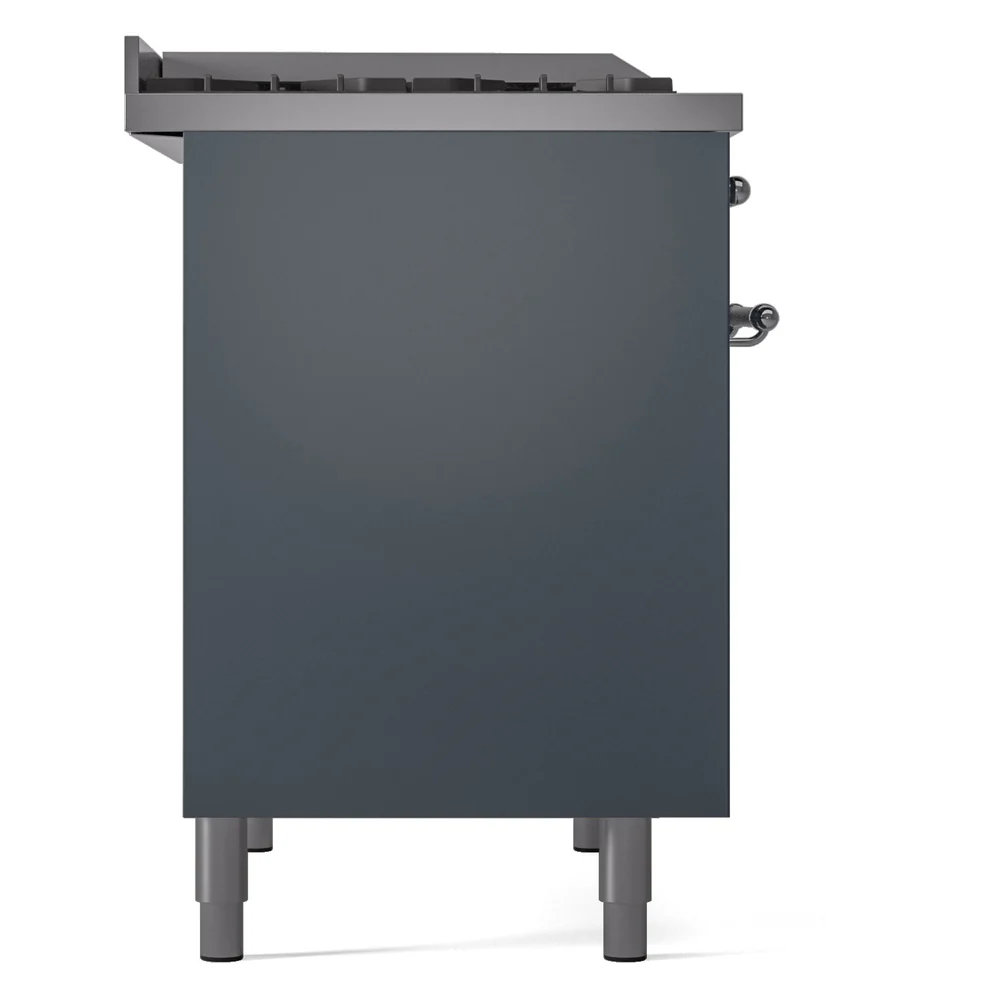 ILVE Nostalgie II 40-Inch Dual Fuel Freestanding Range in Blue Grey with Chrome Trim (UPD40FNMPBGCLP) - Image 9