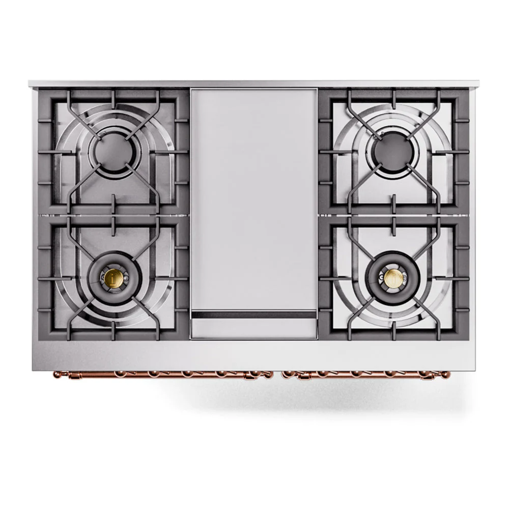 ILVE Nostalgie II 40-Inch Freestanding Natural Gas Dual Fuel Range in Custom RAL with Copper Trim (UPD40FNMPRAP) - Image 2