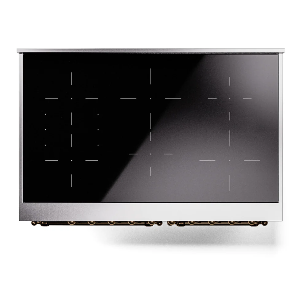 ILVE Nostalgie II 40-Inch Freestanding Electric Induction Range in Blue Grey with Bronze Trim (UPDI406NMPBGB) - Image 8