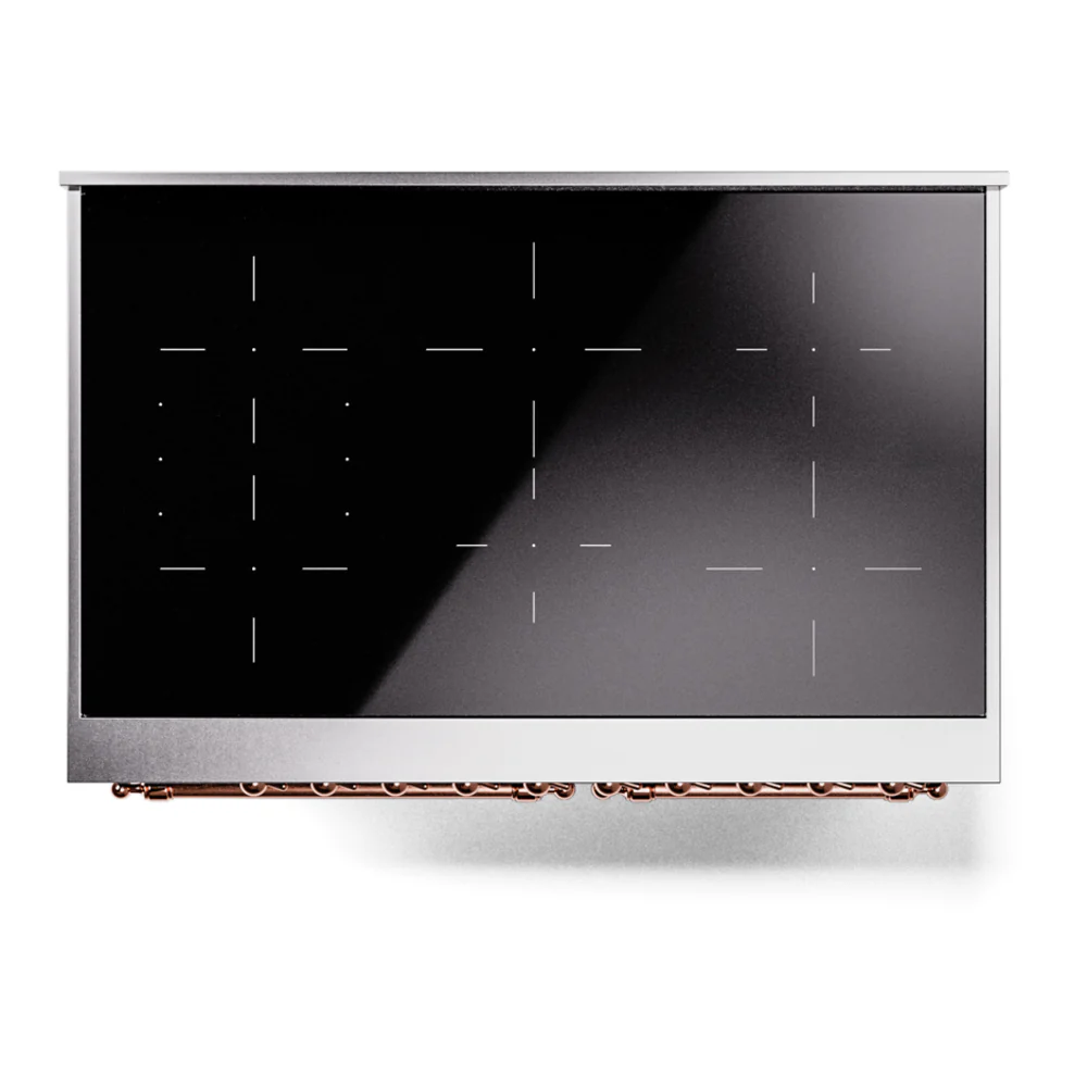 ILVE Nostalgie II 40-Inch Freestanding Electric Induction Range in Blue Grey with Copper Trim (UPDI406NMPBGP) - Image 8