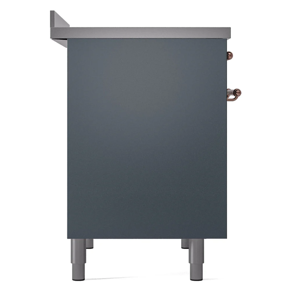 ILVE Nostalgie II 40-Inch Freestanding Electric Induction Range in Blue Grey with Copper Trim (UPDI406NMPBGP) - Image 9
