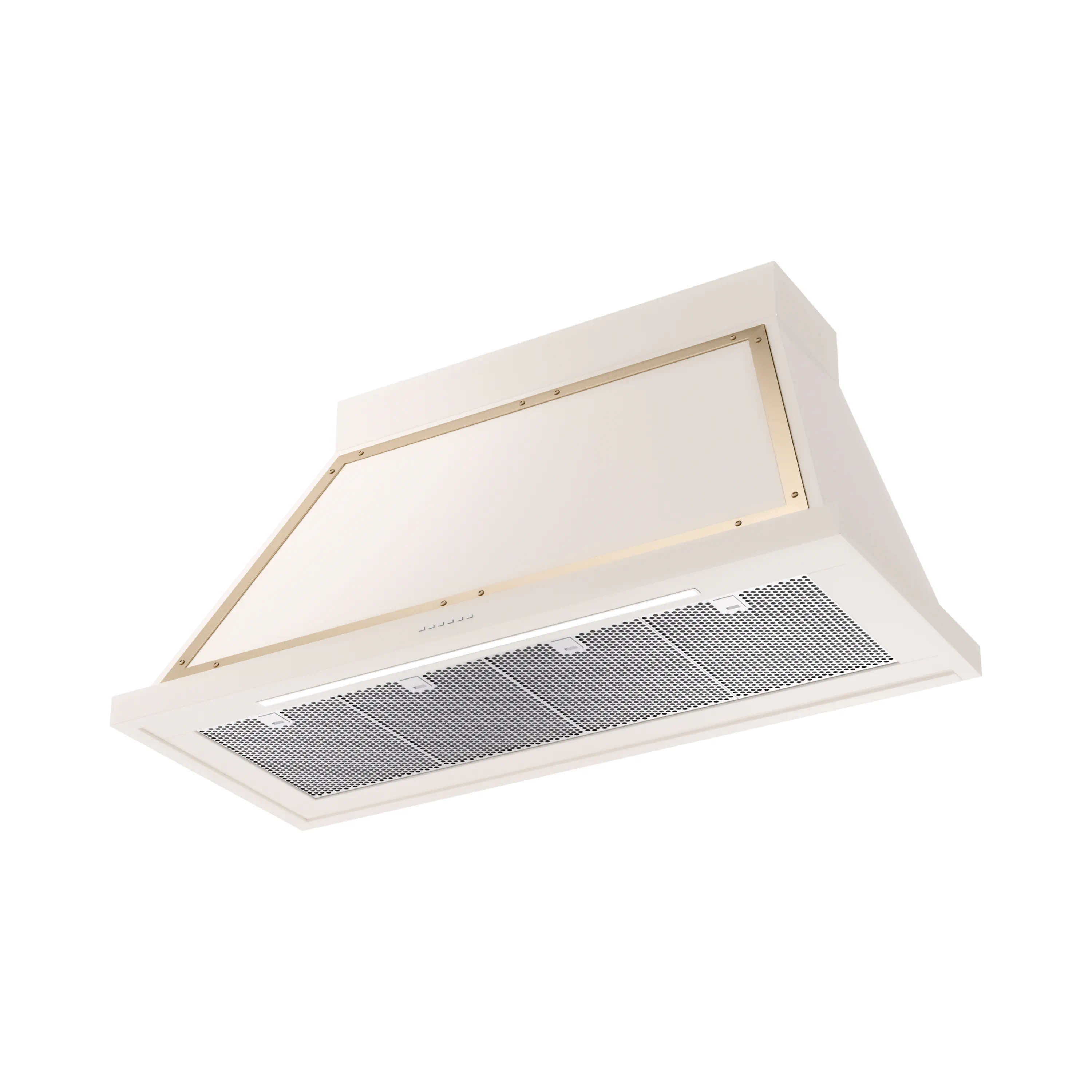 ILVE Nostalgie II 48-Inch 600 CFM Wall Mounted Range Hood in Antique White with Brass Trim (UANB48AWG) - Image 2