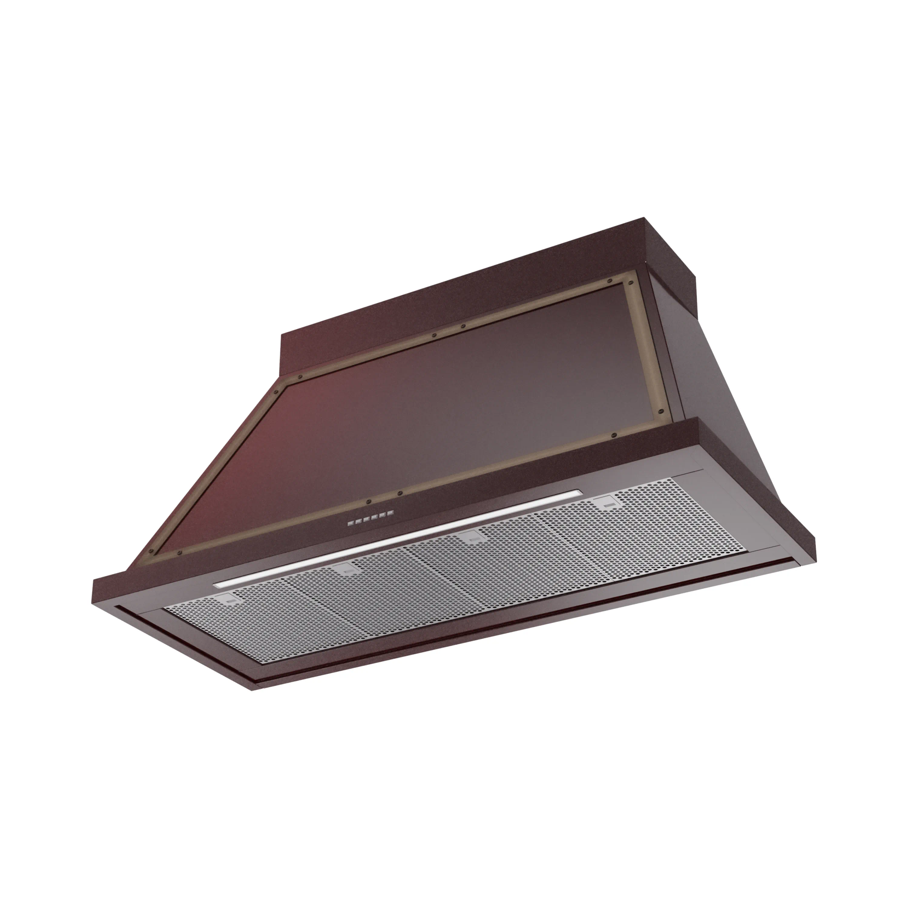 ILVE Nostalgie II 48-Inch 600 CFM Wall Mounted Range Hood in Burgundy with Bronze Trim (UANB48BUB) - Image 2