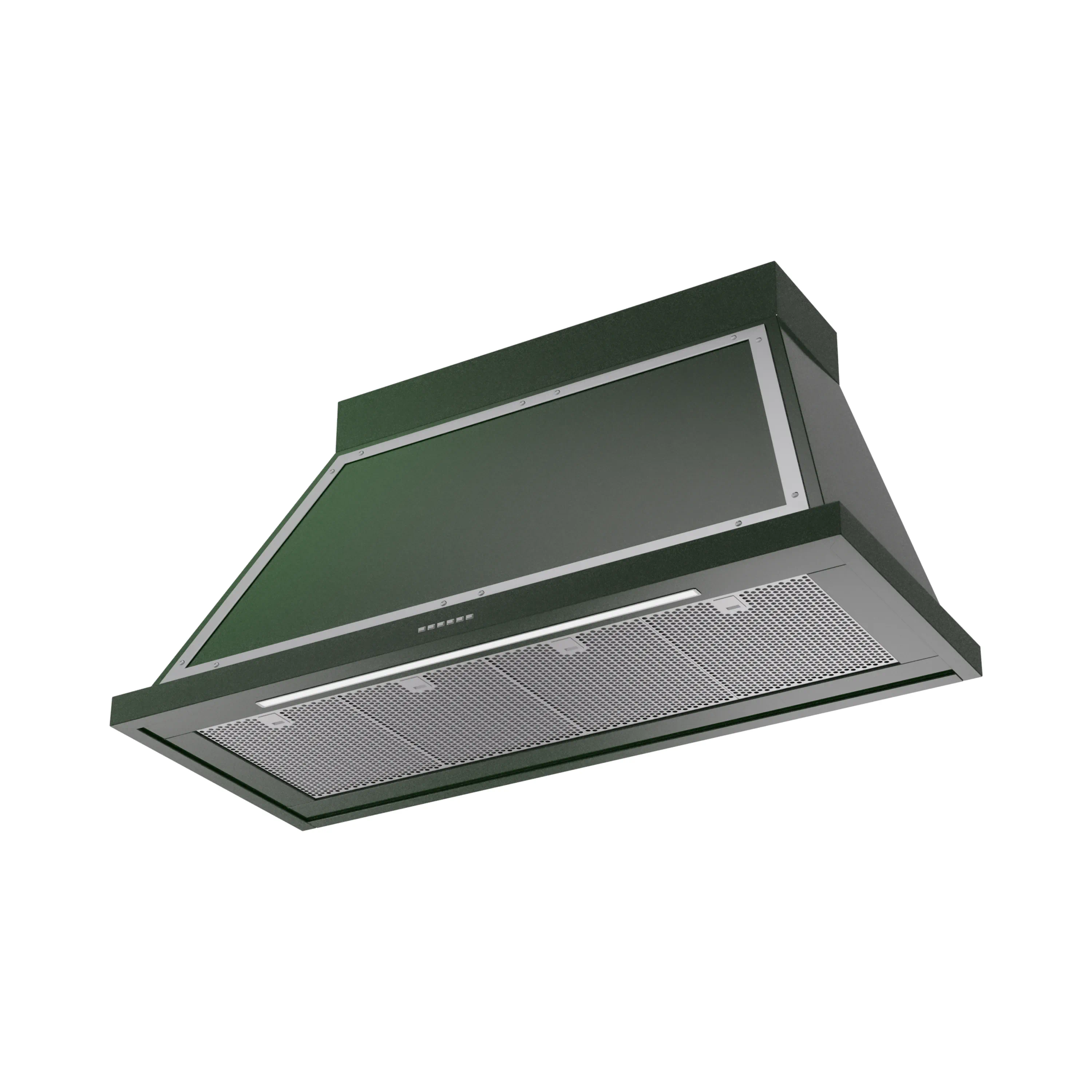 ILVE Nostalgie II 48-Inch 600 CFM Wall Mounted Range Hood in Emerald Green with Chrome Trim (UANB48EGC) - Image 2