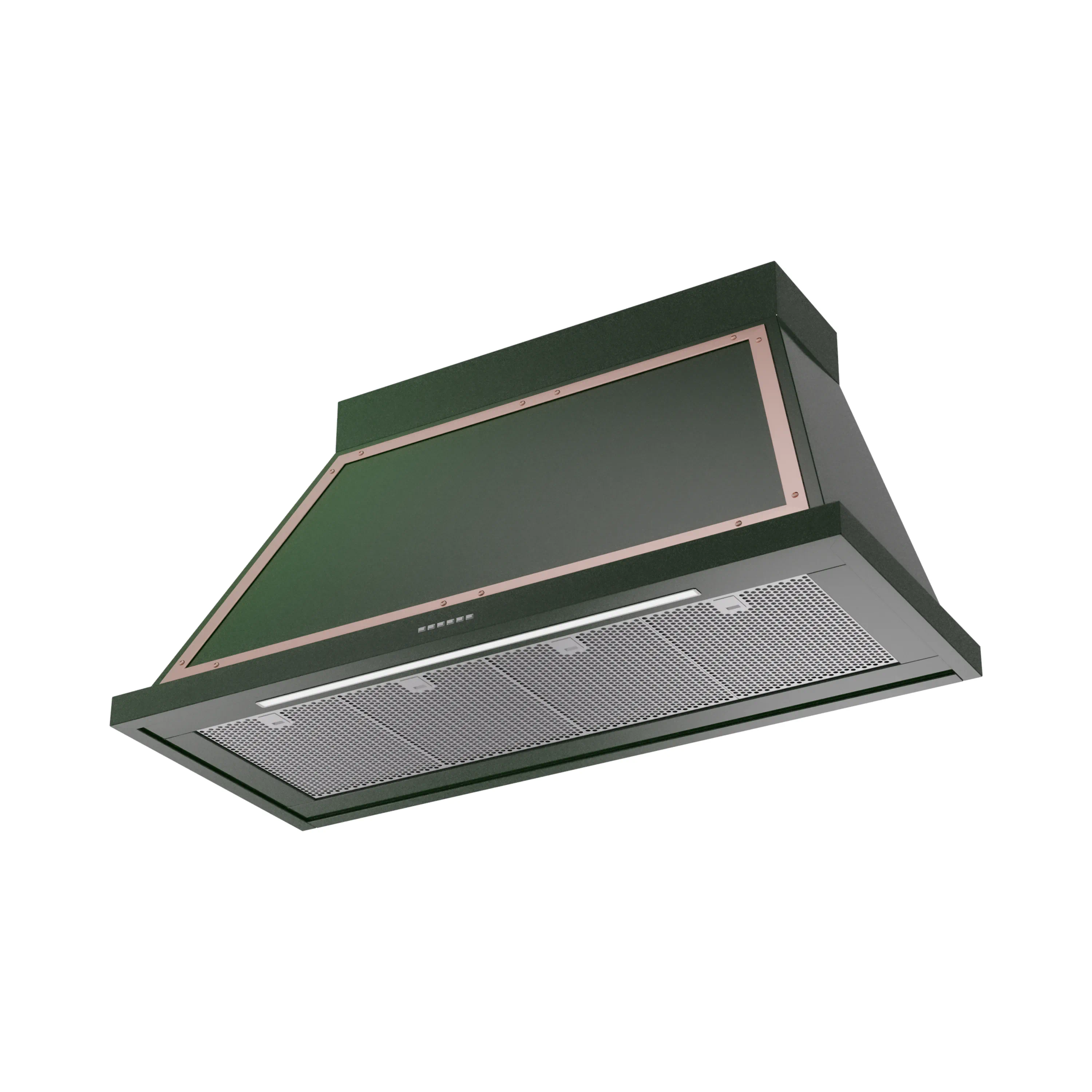 ILVE Nostalgie II 48-Inch 600 CFM Wall Mounted Range Hood in Emerald Green with Copper Trim (UANB48EGP) - Image 2