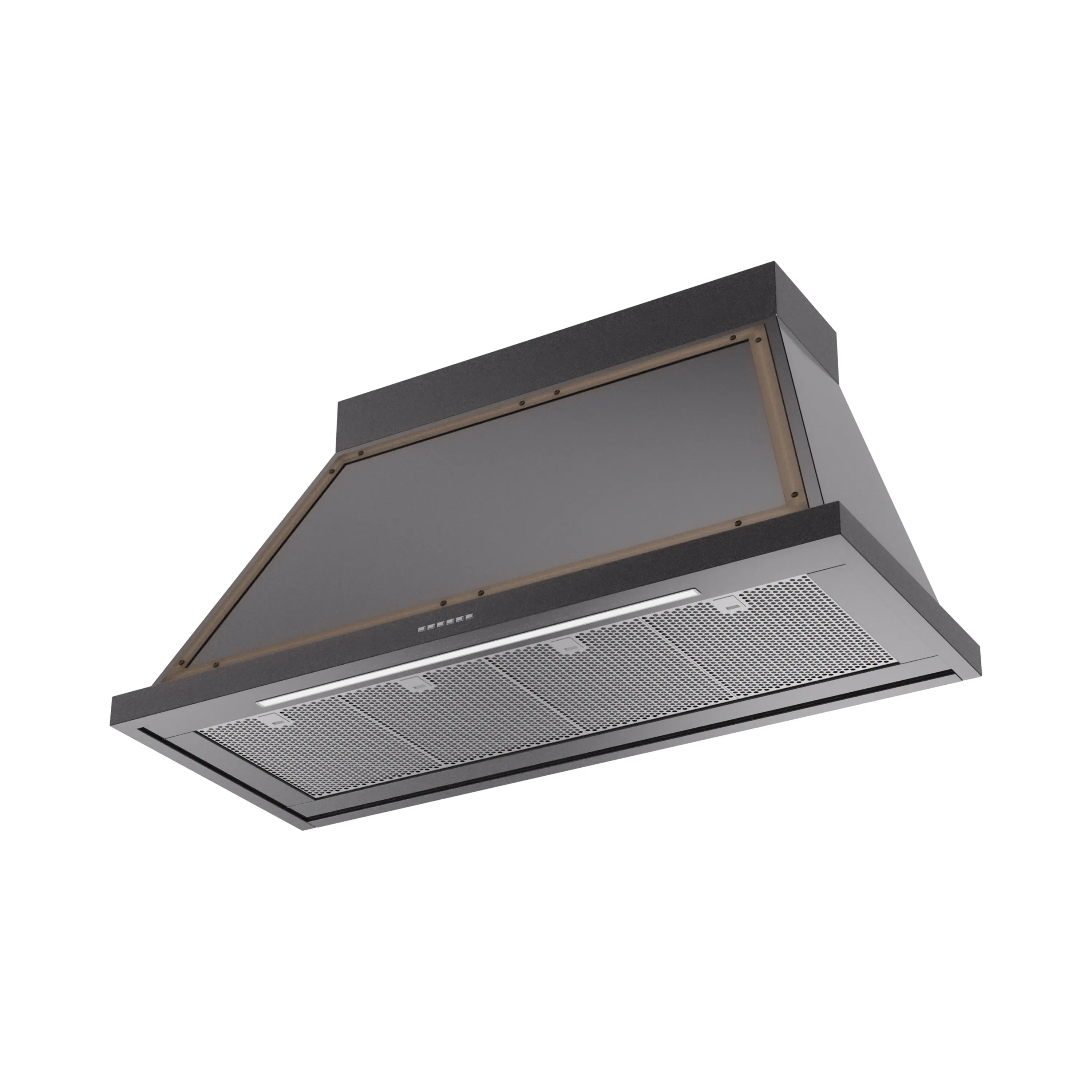 ILVE Nostalgie II 48-Inch 600 CFM Wall Mounted Range Hood in Glossy Black with Bronze Trim (UANB48BKB) - Image 2