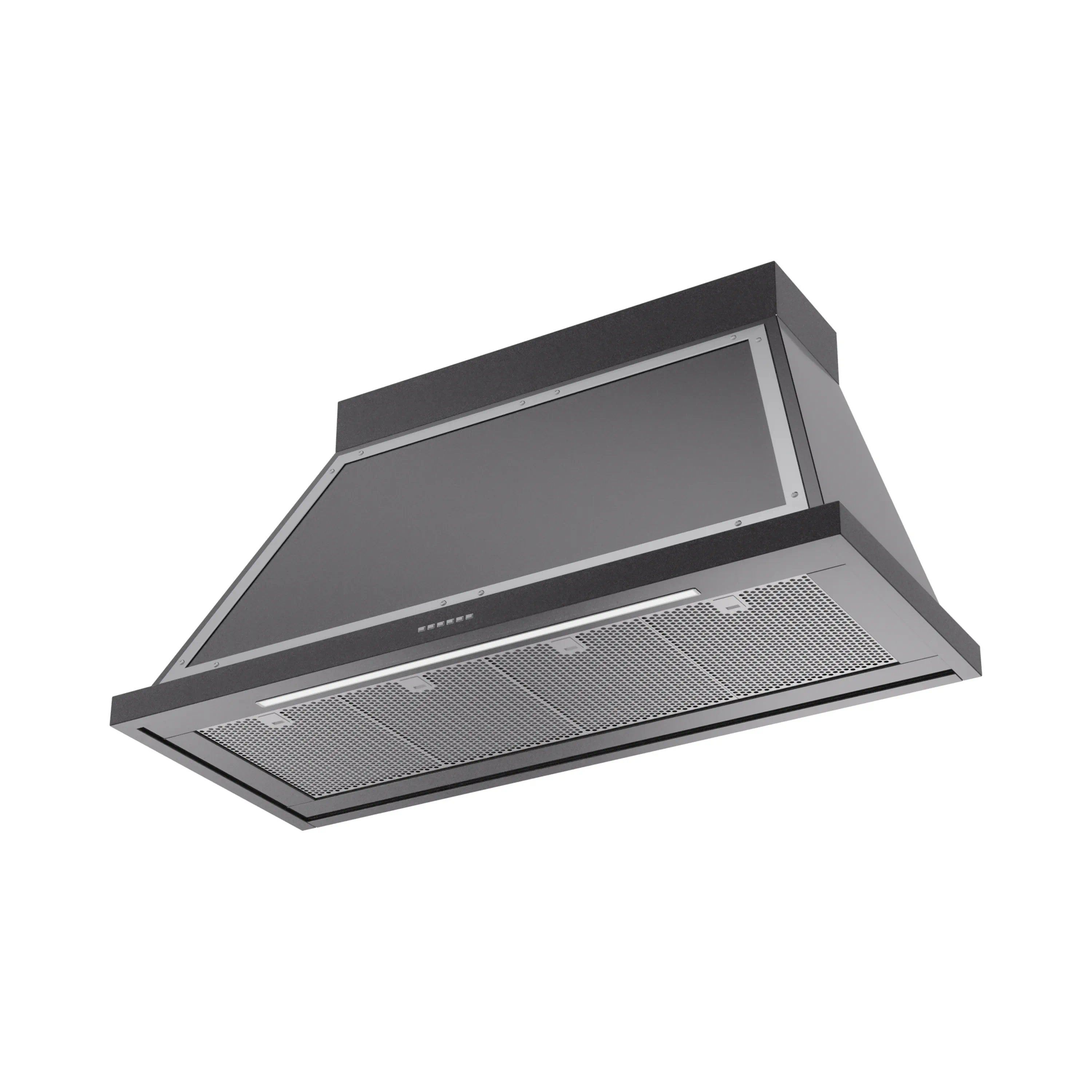 ILVE Nostalgie II 48-Inch 600 CFM Wall Mounted Range Hood in Glossy Black with Chrome Trim (UANB48BKC) - Image 2