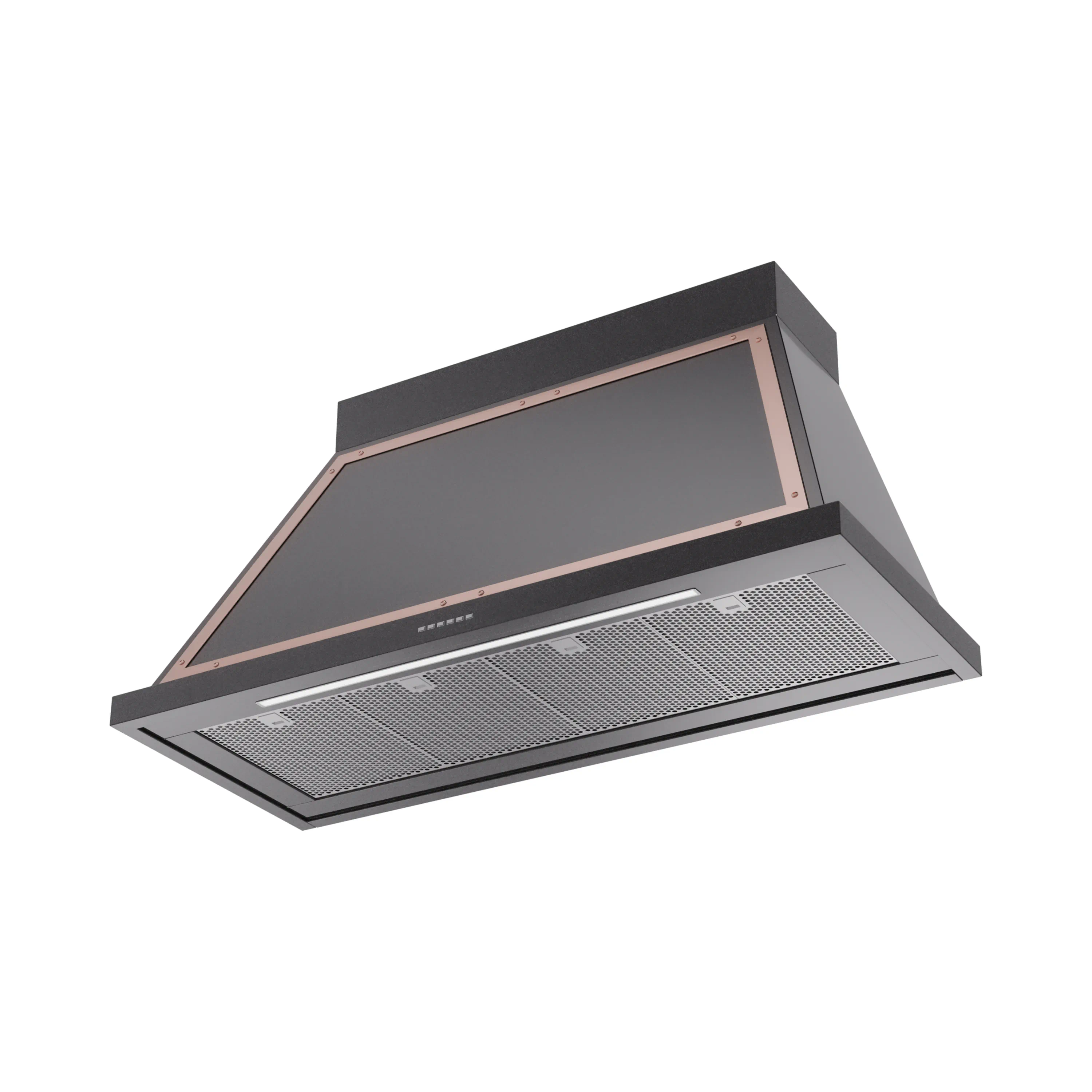 ILVE Nostalgie II 48-Inch 600 CFM Wall Mounted Range Hood in Glossy Black with Copper Trim (UANB48BKP) - Image 2