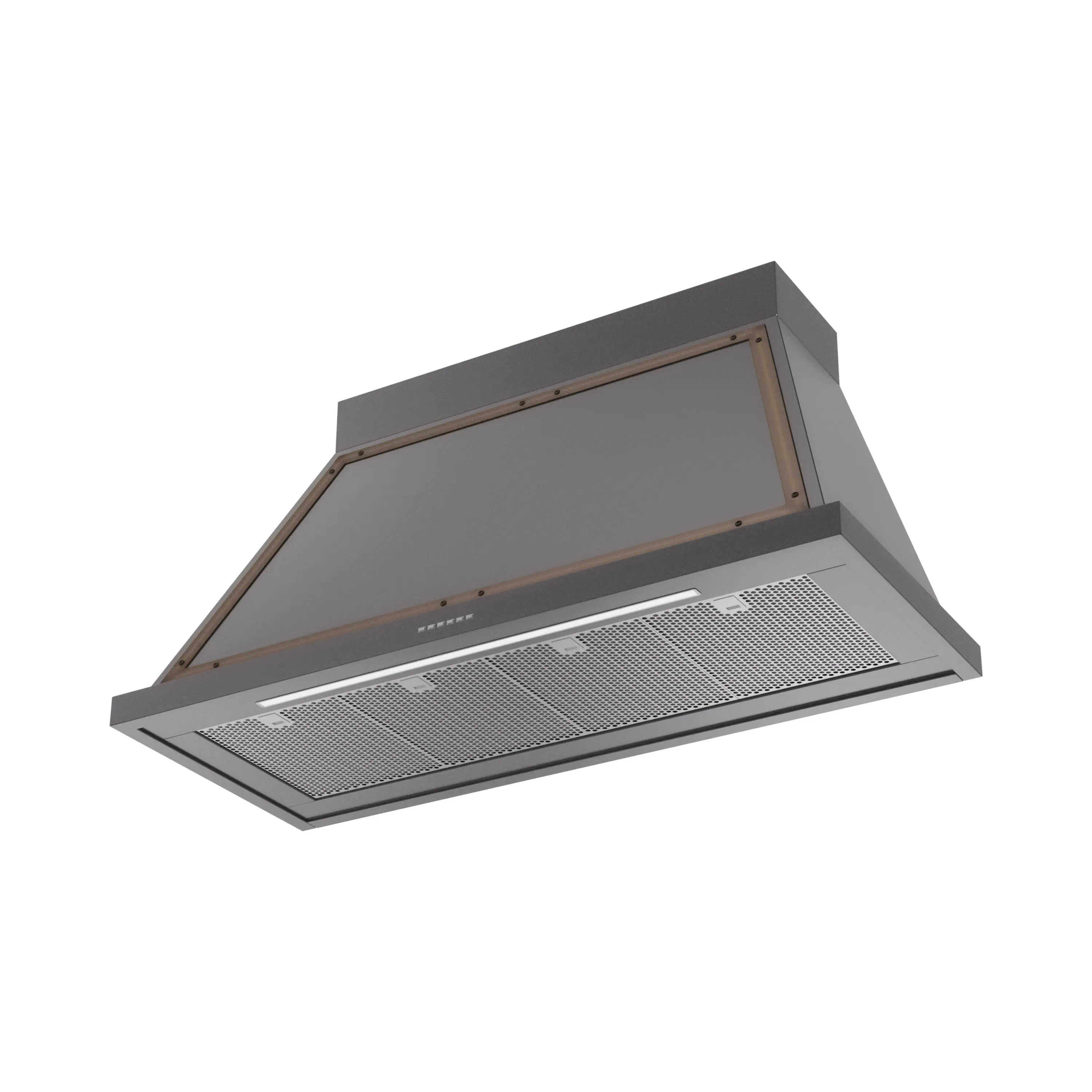 ILVE Nostalgie II 48-Inch 600 CFM Wall Mounted Range Hood in Graphite Matte with Bronze Trim (UANB48MGB) - Image 2