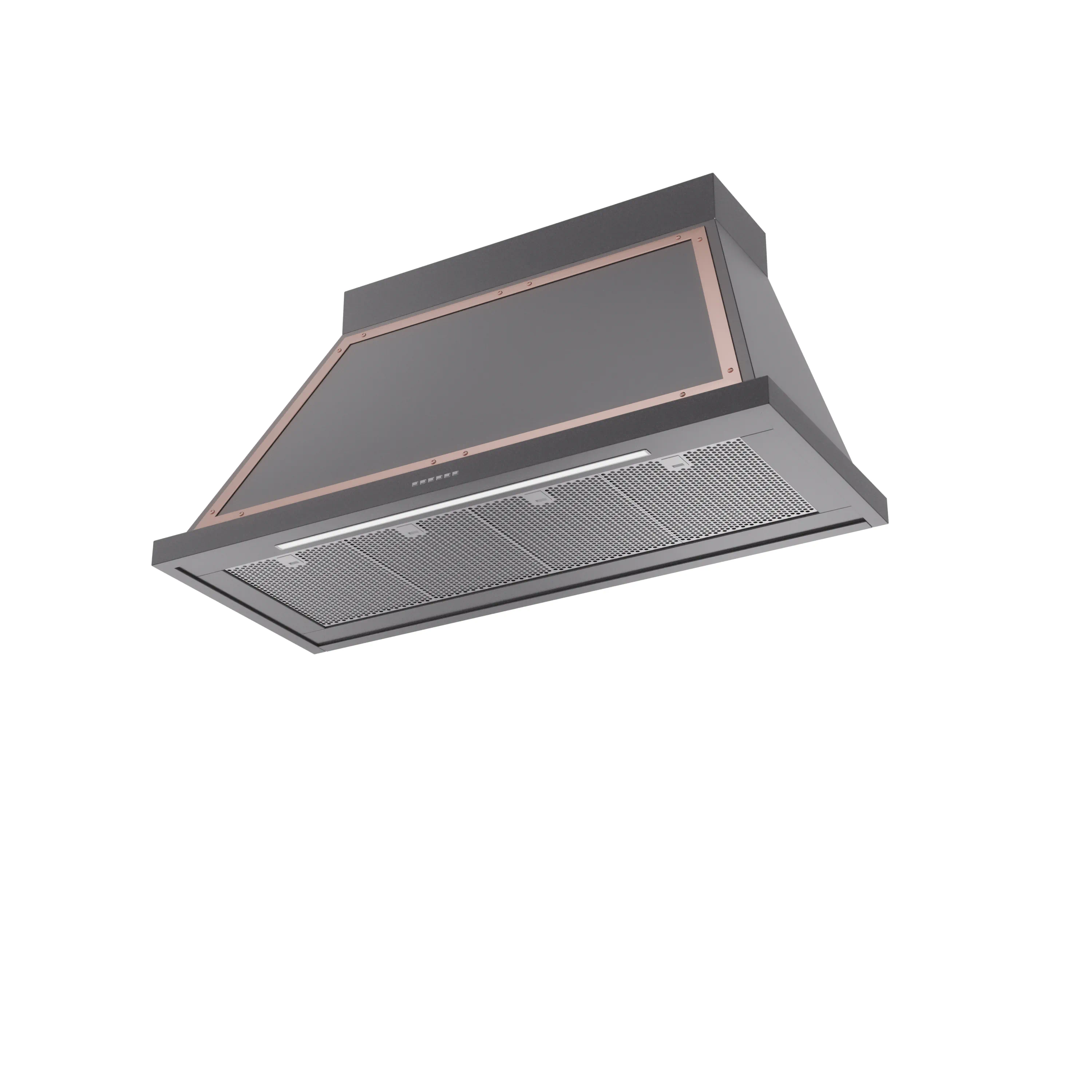 ILVE Nostalgie II 48-Inch 600 CFM Wall Mounted Range Hood in Graphite Matte with Copper Trim (UANB48MGP) - Image 2