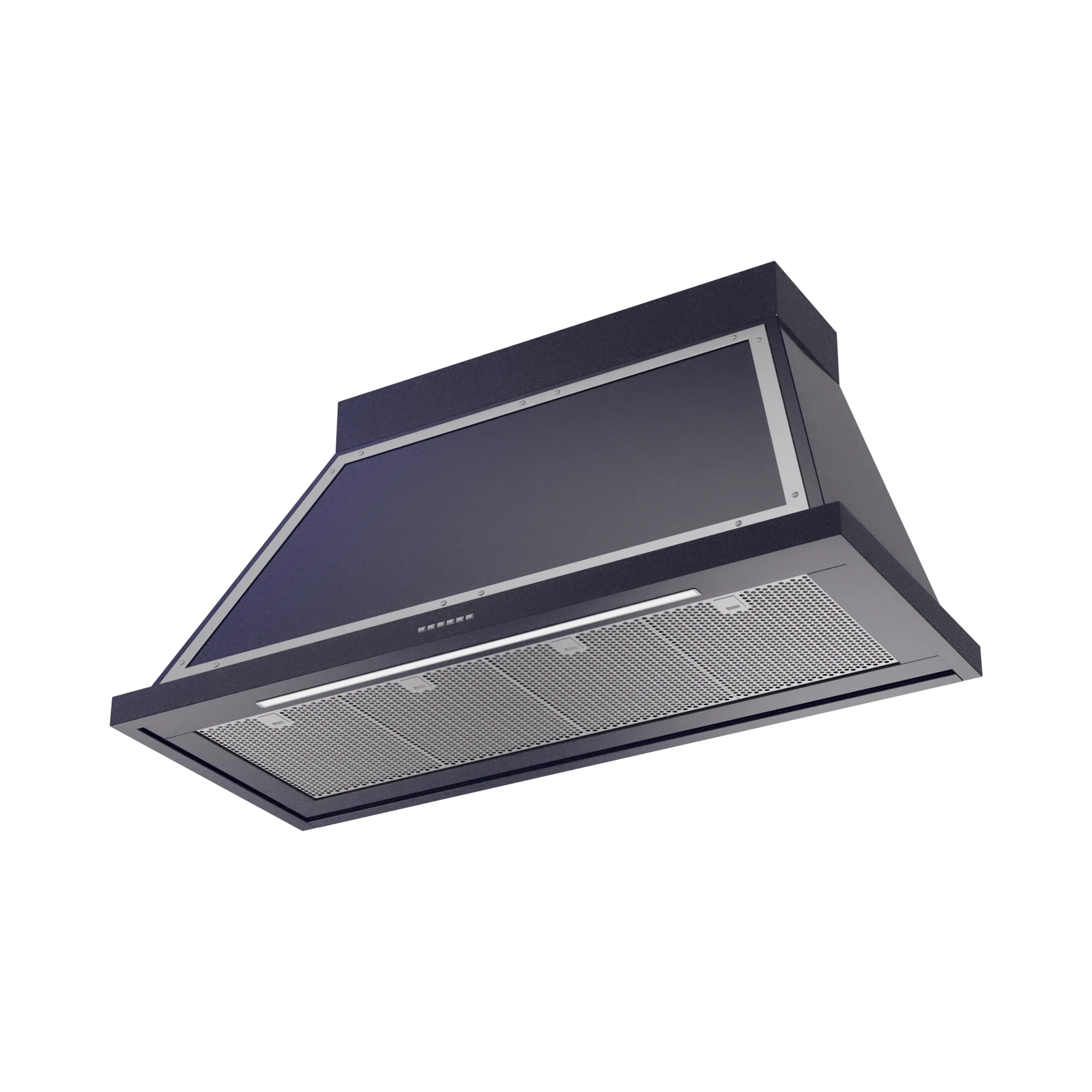 ILVE Nostalgie II 48-Inch 600 CFM Wall Mounted Range Hood in Midnight Blue with Chrome Trim (UANB48MBC) - Image 2