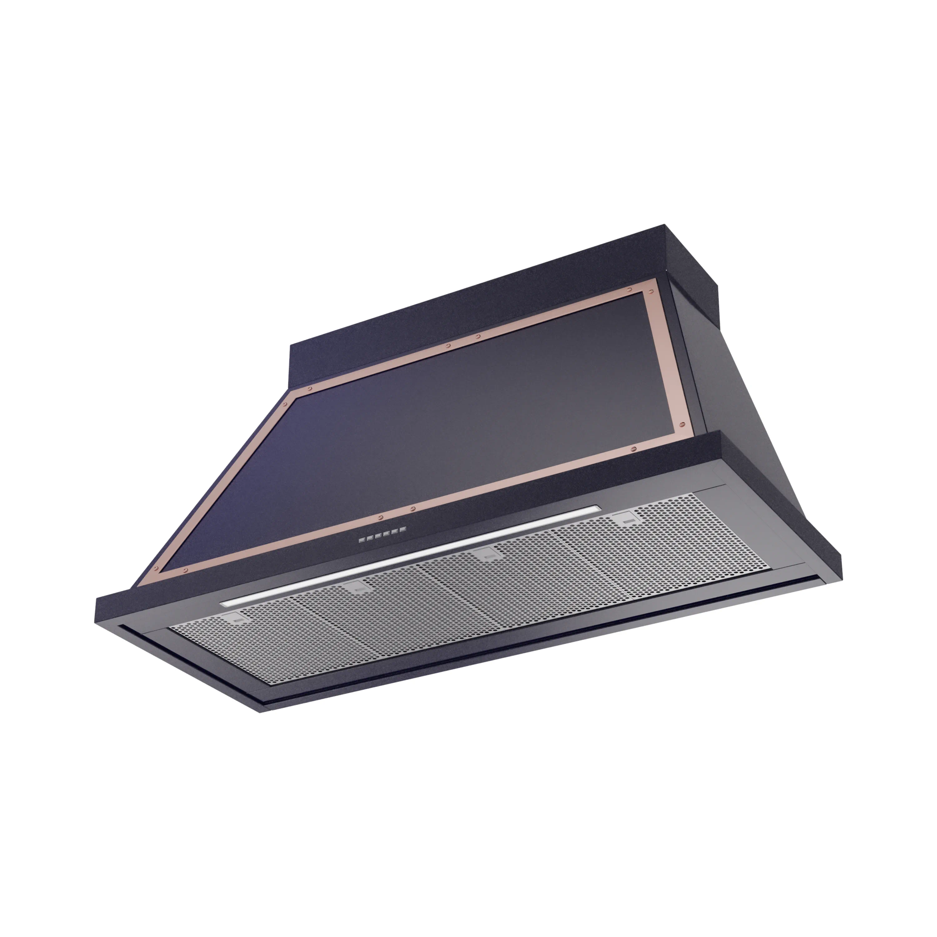 ILVE Nostalgie II 48-Inch 600 CFM Wall Mounted Range Hood in Midnight Blue with Copper Trim (UANB48MBP) - Image 2