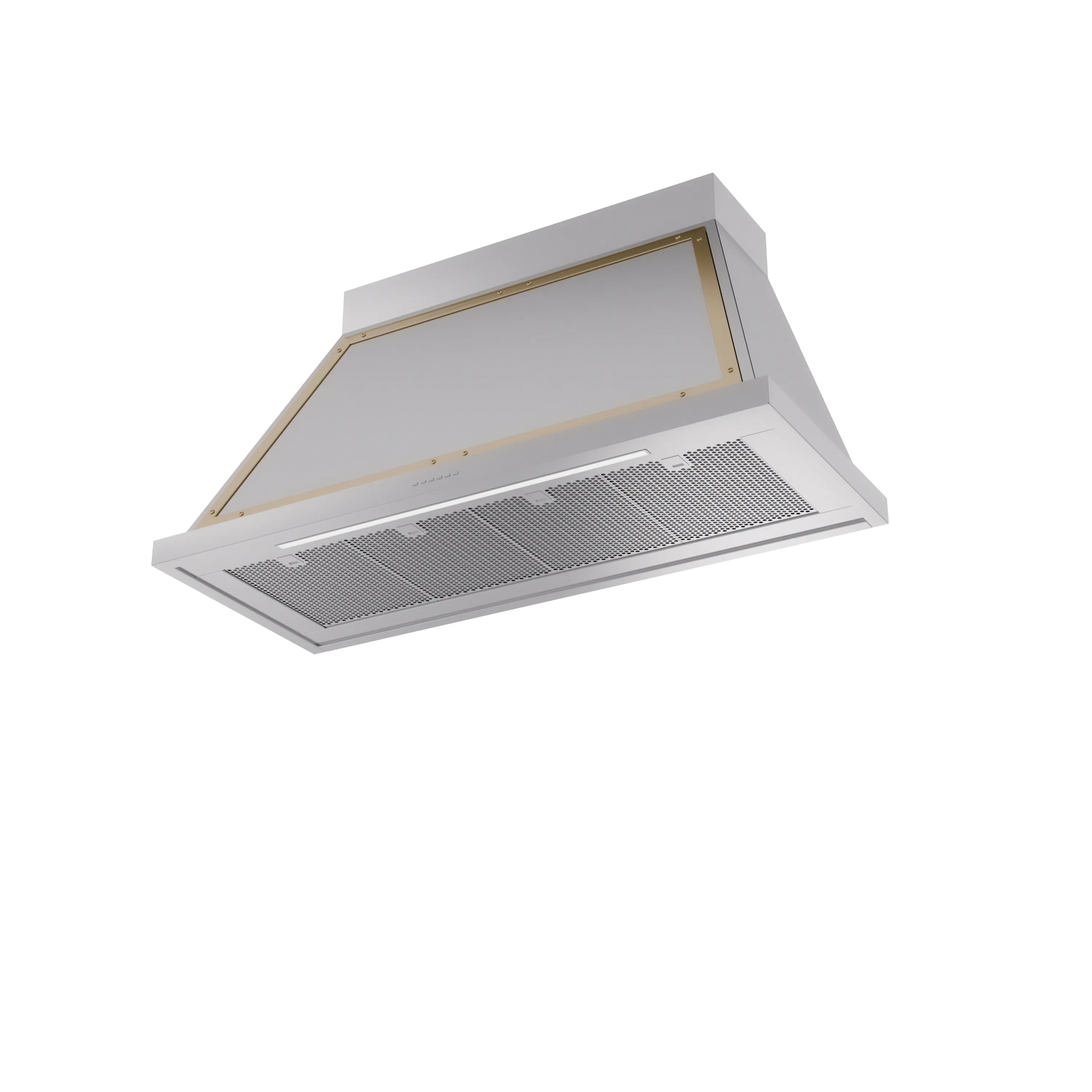 ILVE Nostalgie II 48-Inch 600 CFM Wall Mounted Range Hood in Stainless Steel with Brass Trim (UANB48SSG) - Image 2