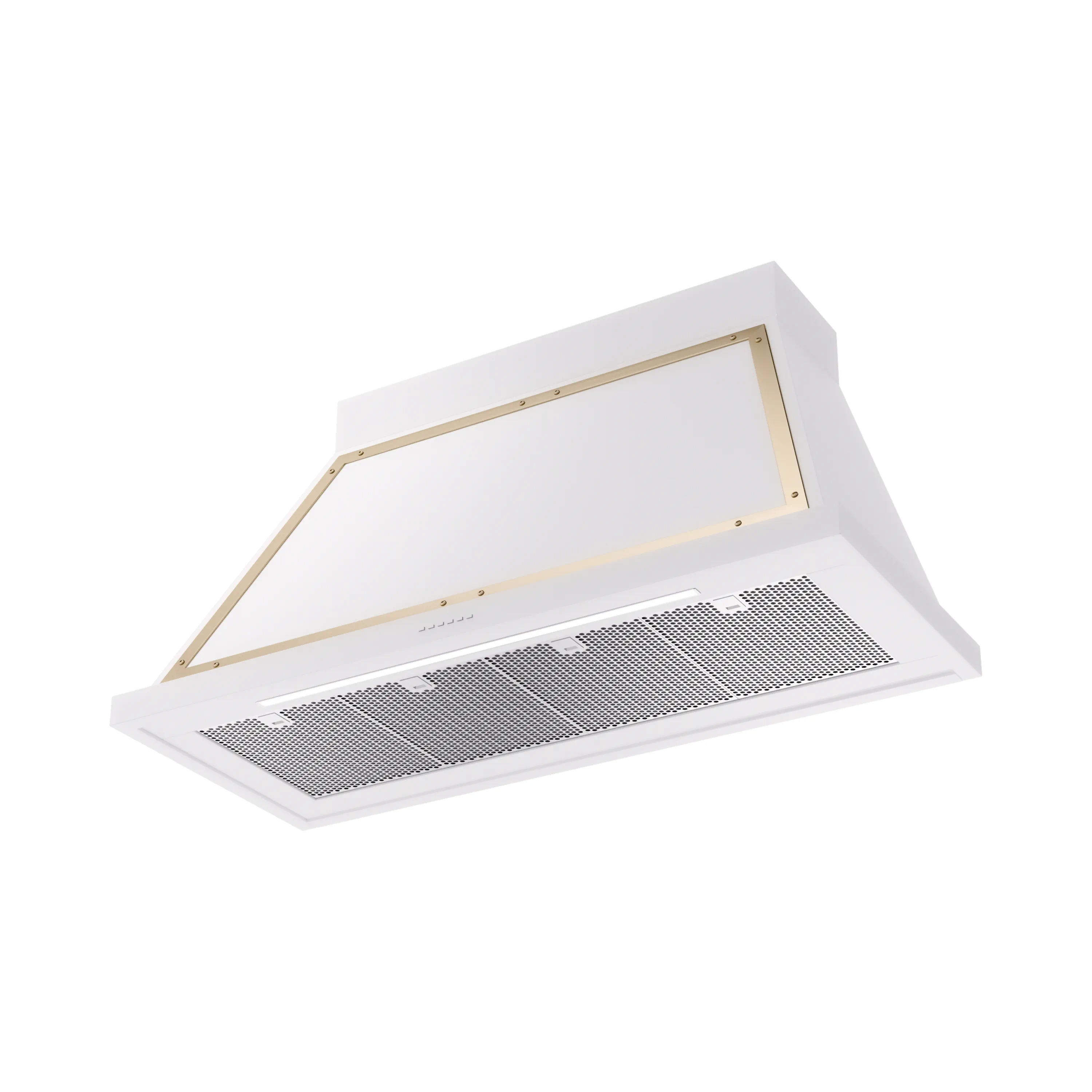 ILVE Nostalgie II 48-Inch 600 CFM Wall Mounted Range Hood in White with Brass Trim (UANB48WHG) - Image 2