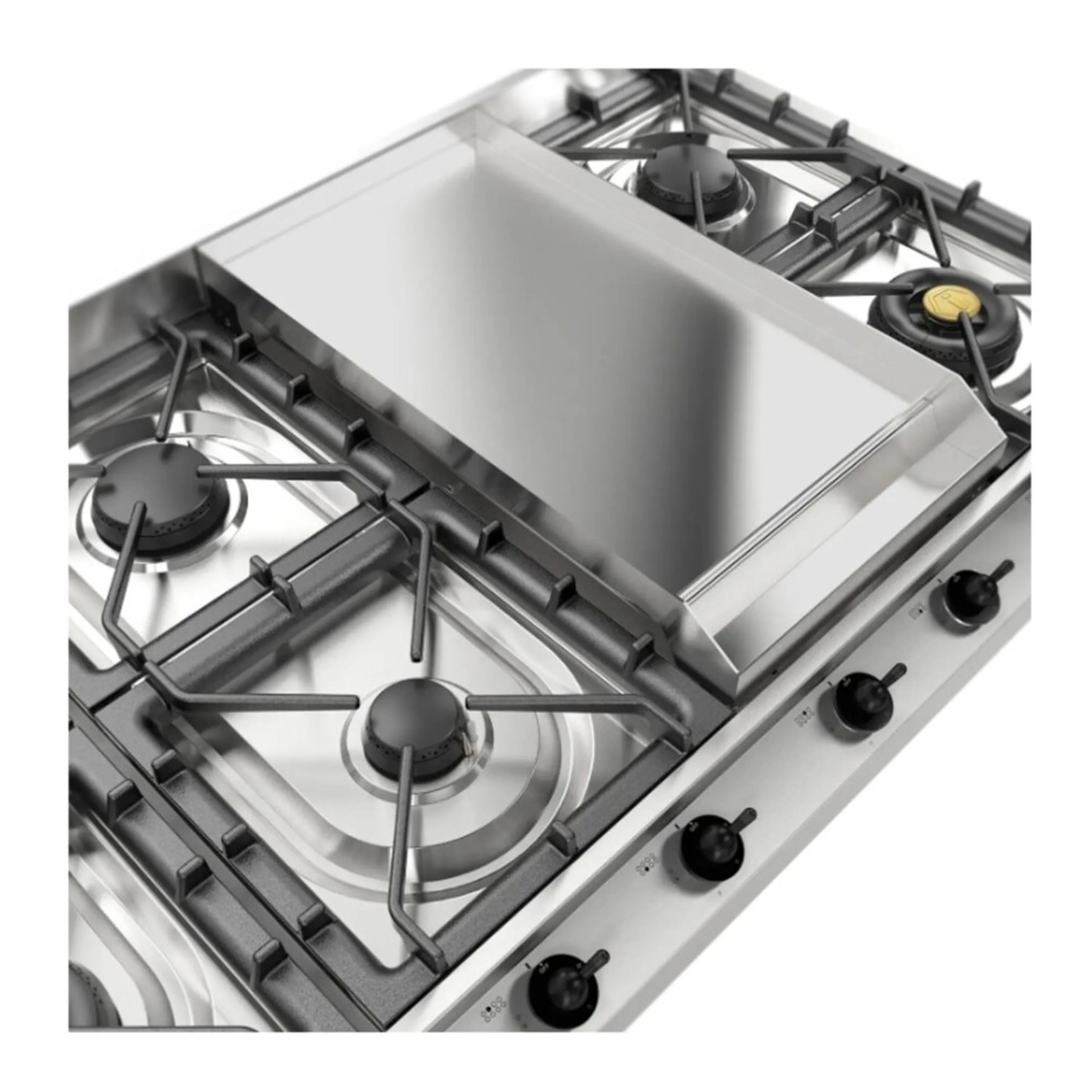 ILVE Nostalgie II 48 inch Built-In Propane Gas Cooktop with 8 Burners, Griddle, in Stainless Steel (UHCP1265FNSSBLP) - Image 6