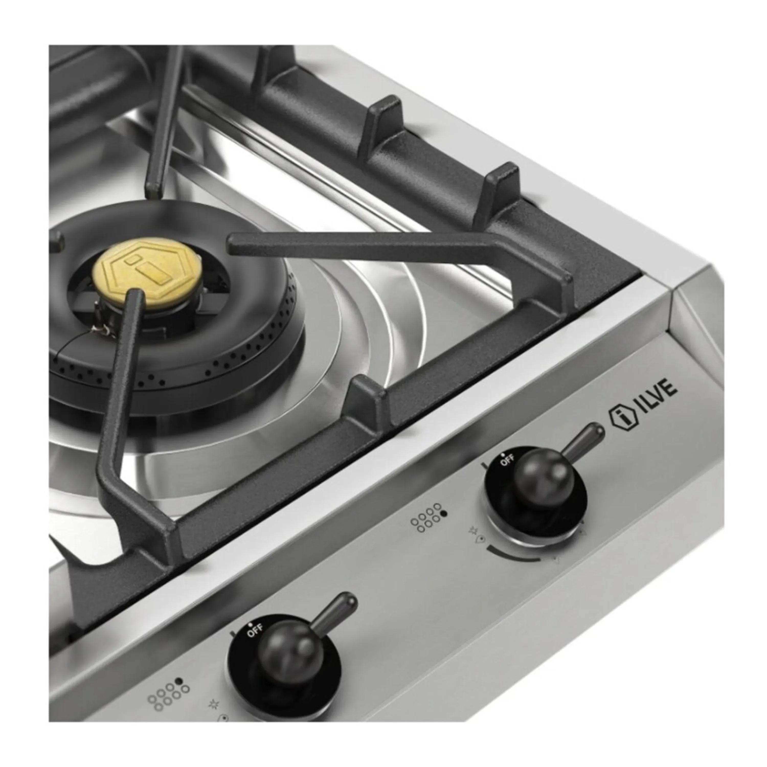 ILVE Nostalgie II 48 inch Built-In Propane Gas Cooktop with 8 Burners, Griddle, in Stainless Steel (UHCP1265FNSSBLP) - Image 7
