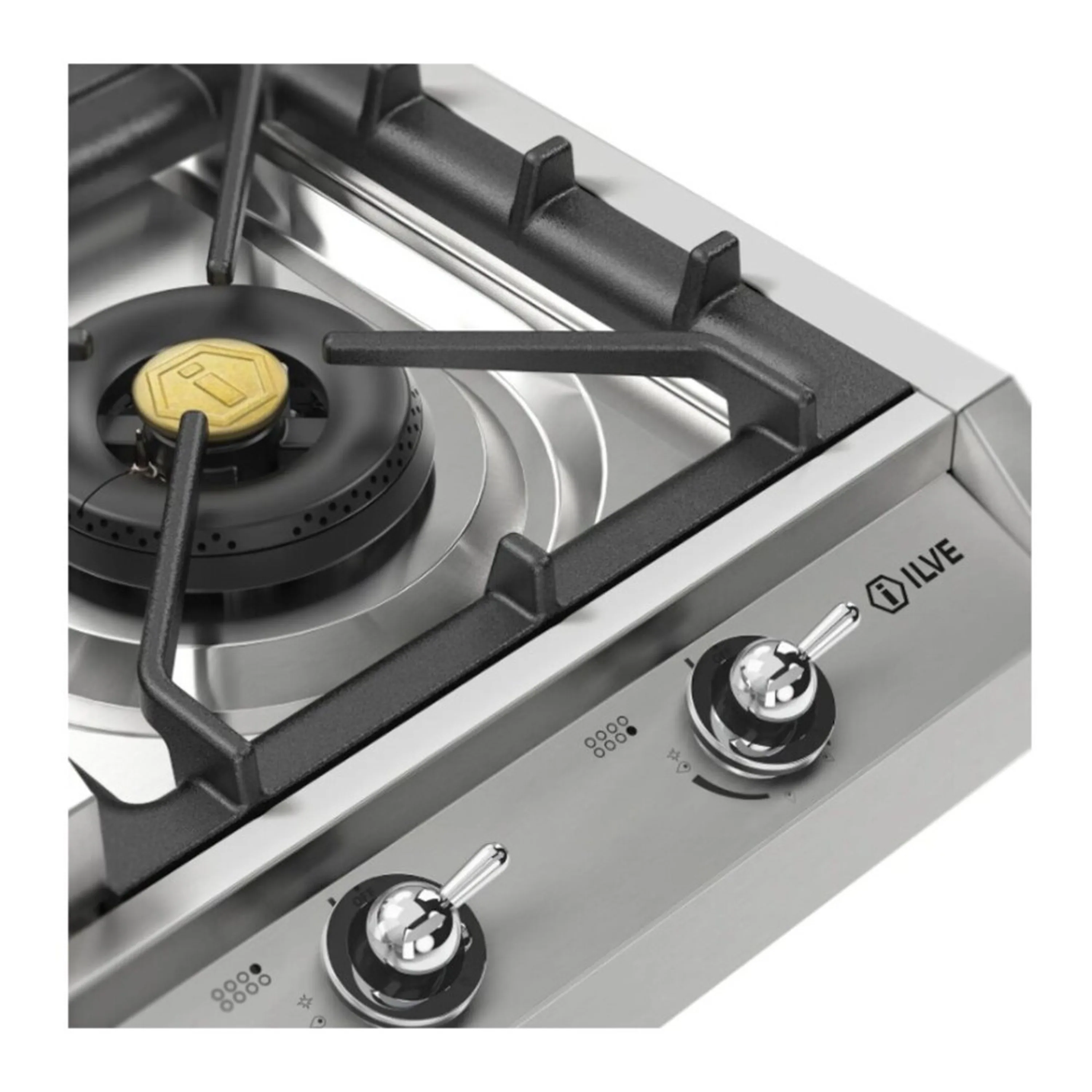 ILVE Nostalgie II 48 inch Built-In Propane Gas Cooktop with 8 Burners, Griddle, in Stainless Steel (UHCP1265FNSSCLP) - Image 6