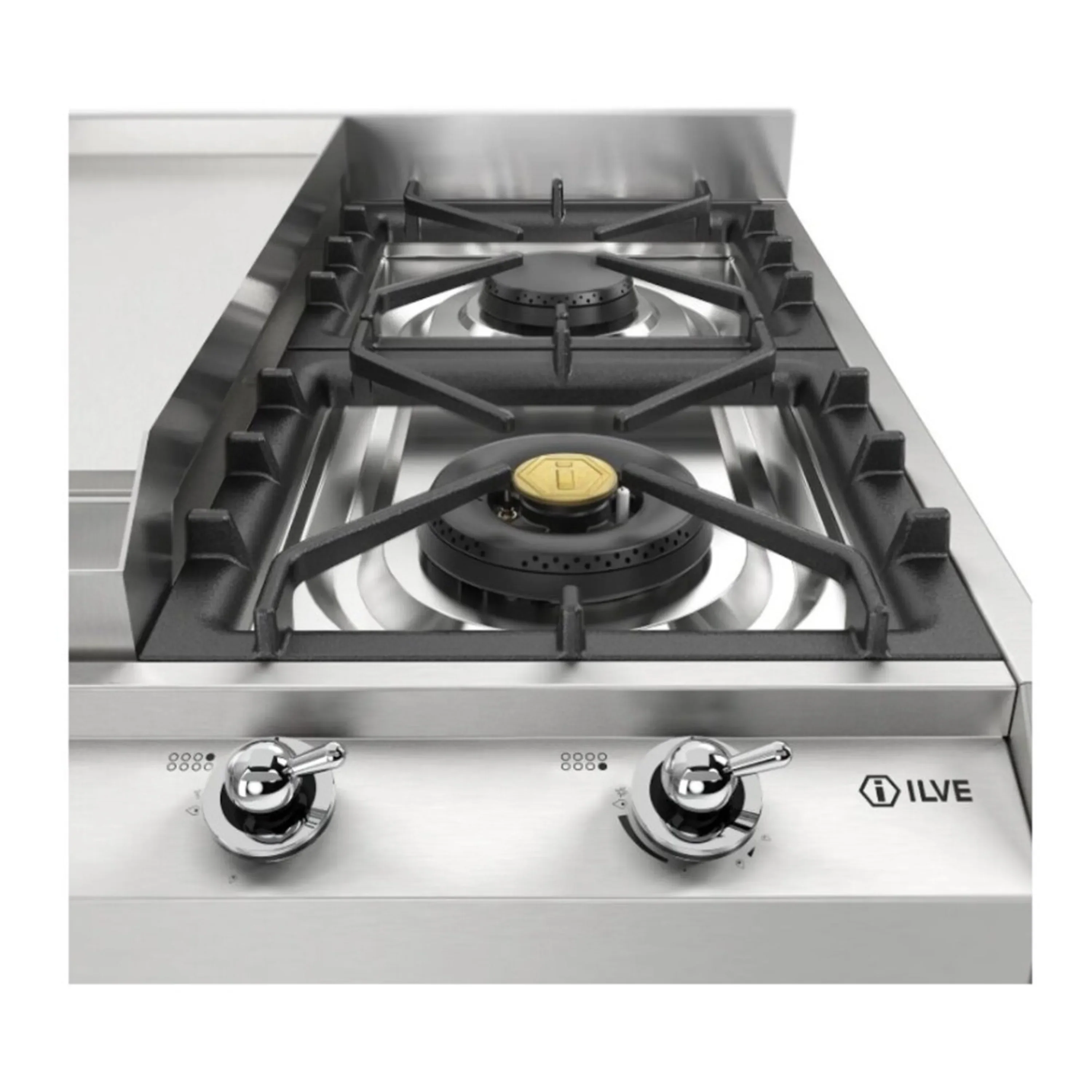 ILVE Nostalgie II 48 inch Built-In Propane Gas Cooktop with 8 Burners, Griddle, in Stainless Steel (UHCP1265FNSSCLP) - Image 8
