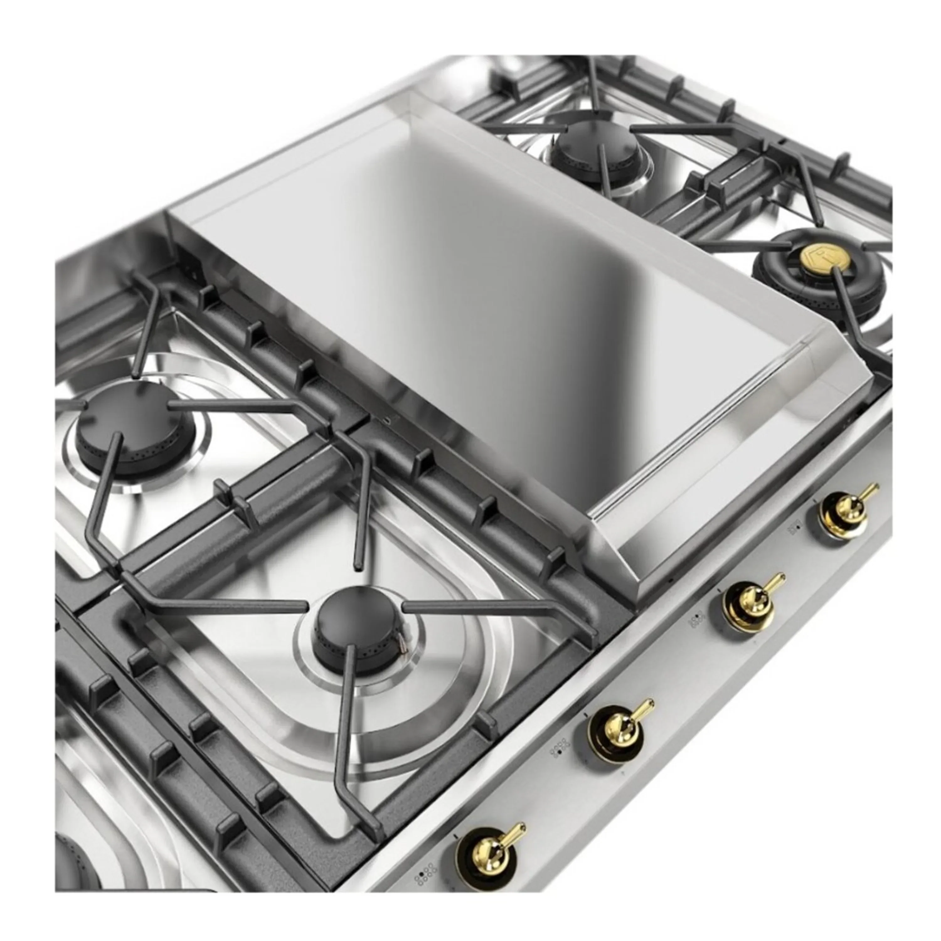 ILVE Nostalgie II 48-Inch Built-In Propane Gas Cooktop with 8 Burners, Griddle in Stainless Steel (UHCP1265FNSSGLP) - Image 5
