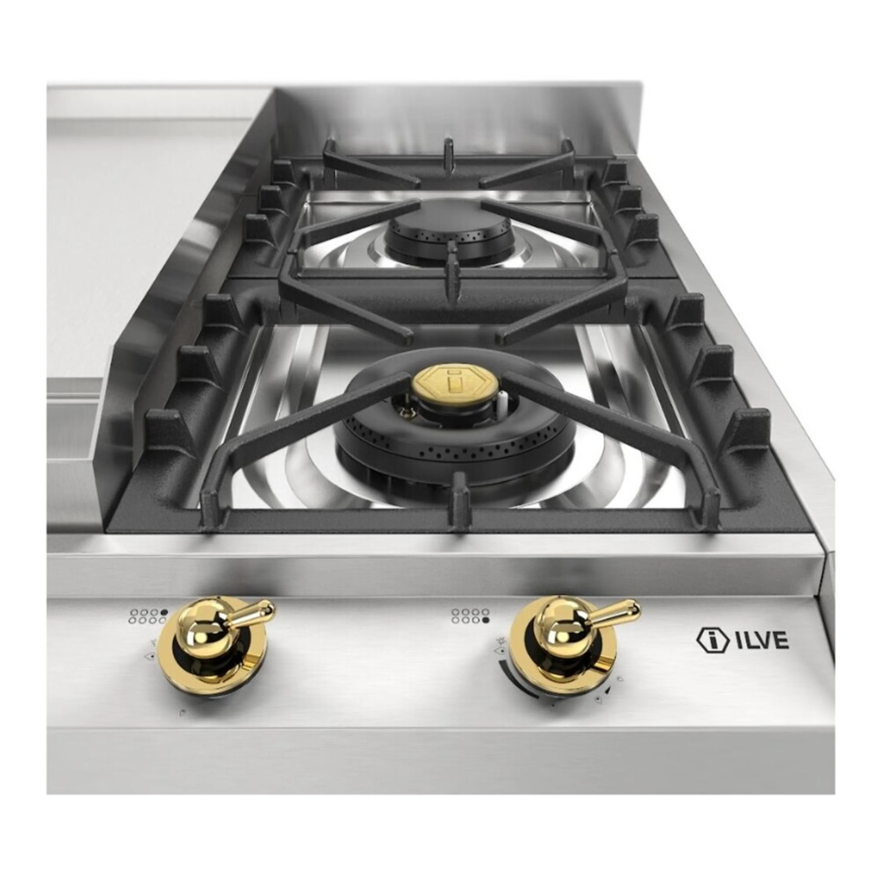 ILVE Nostalgie II 48-Inch Built-In Propane Gas Cooktop with 8 Burners, Griddle in Stainless Steel (UHCP1265FNSSGLP) - Image 8
