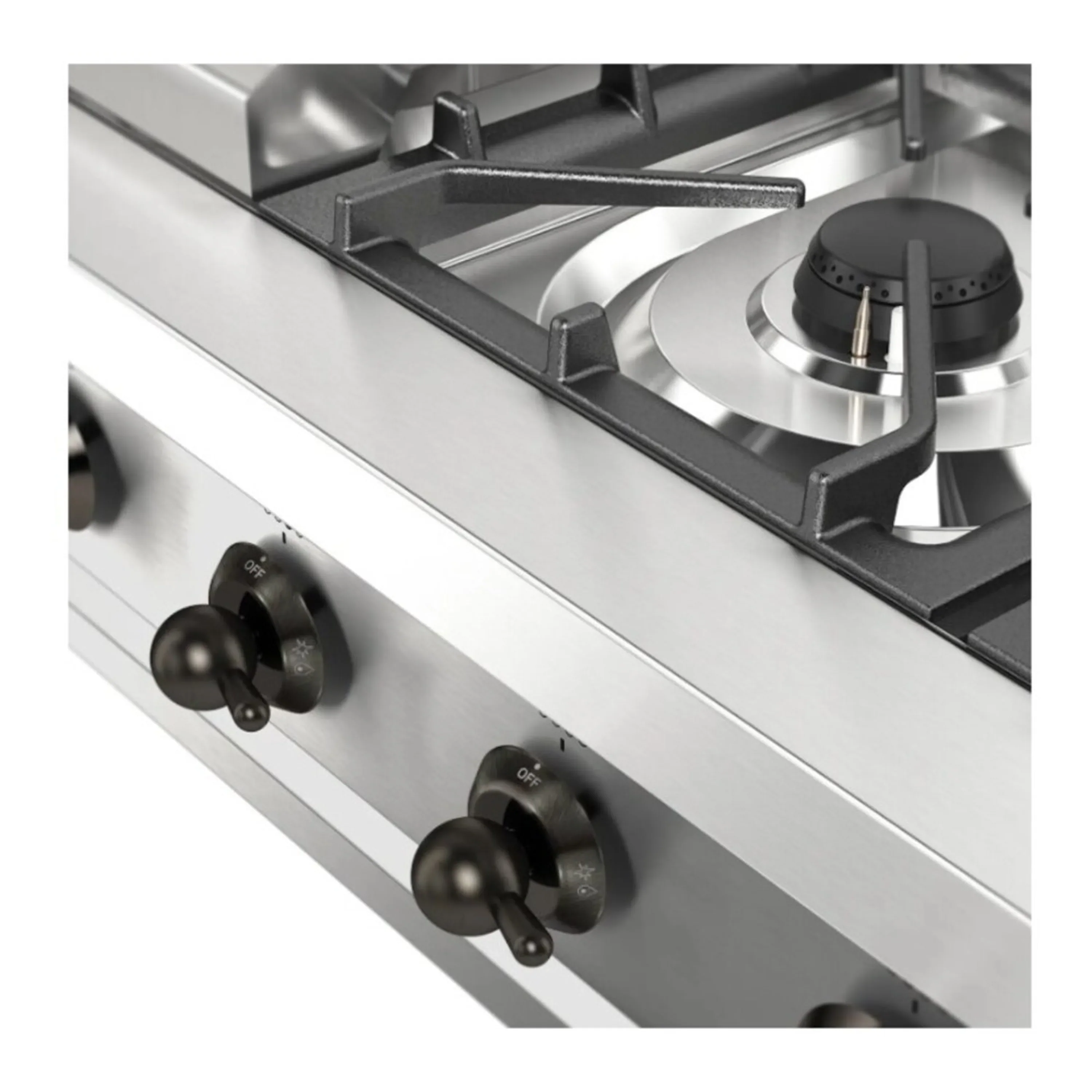 ILVE Nostalgie II 48 inch Built-In Natural Gas Rangetop with Griddle, in Stainless Steel (UHCP48FNSSB) - Image 6