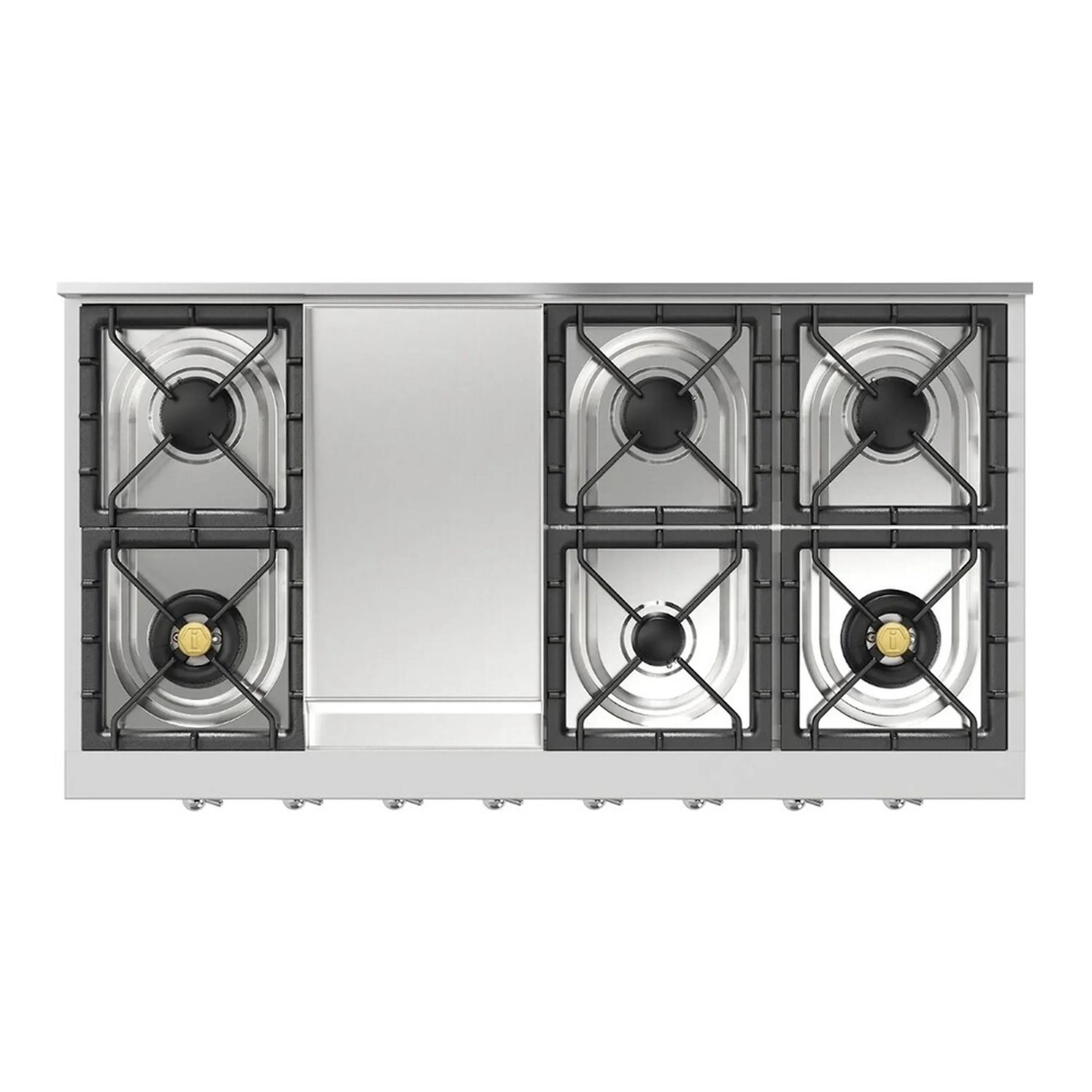 ILVE Nostalgie II 48 inch Built-In Propane Gas Rangetop with Griddle, in Stainless Steel (UHCP48FNSSCLP) - Image 2