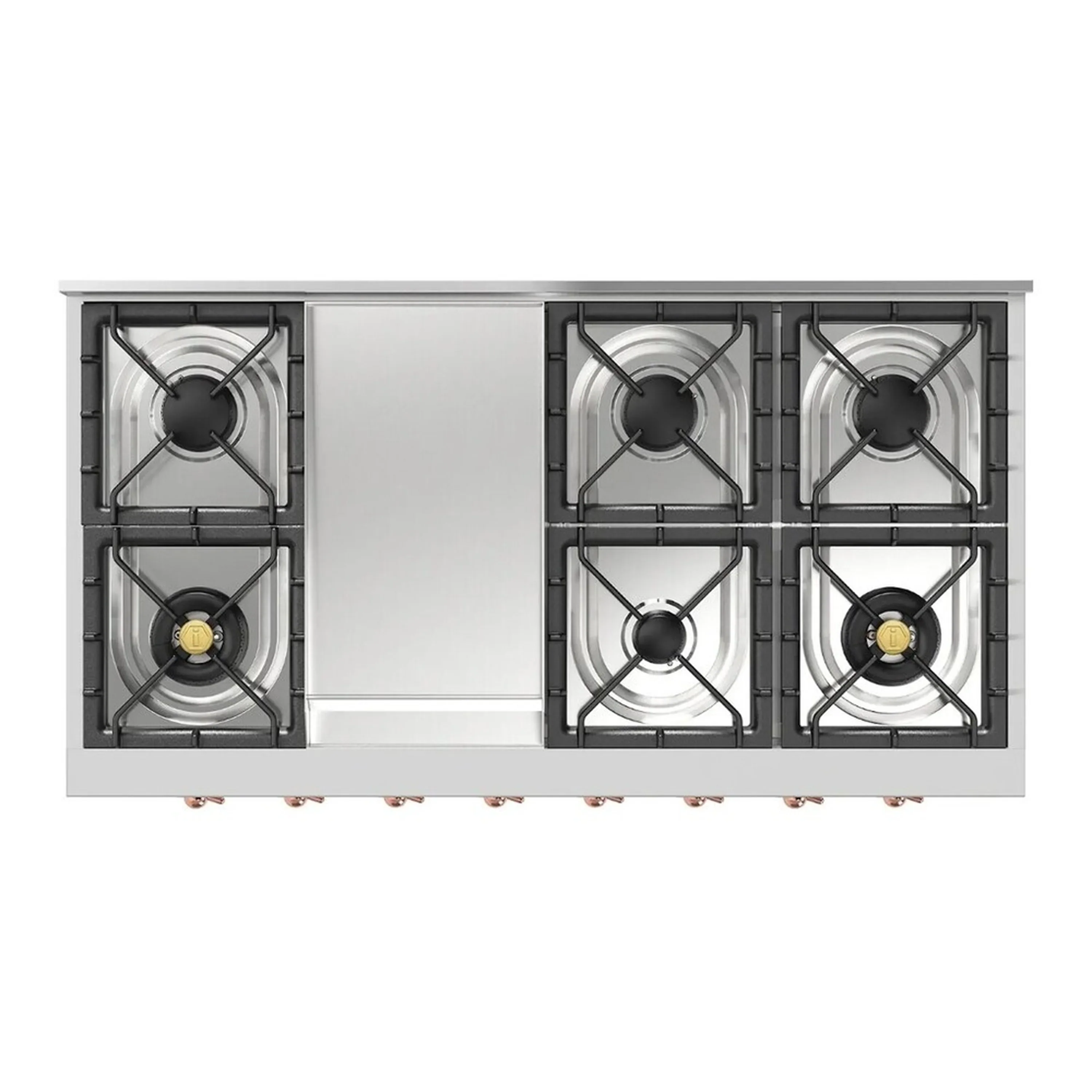 ILVE Nostalgie II 48 inch Built-In Natural Gas Rangetop with Griddle, in Stainless Steel (UHCP48FNSSP) - Image 4