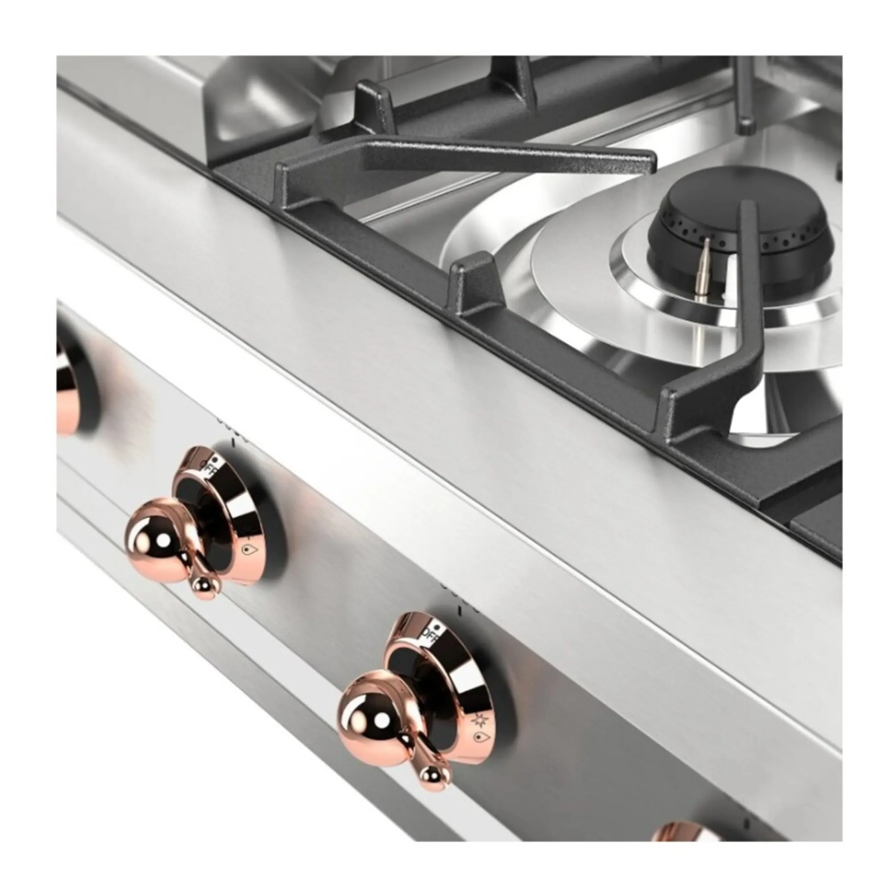 ILVE Nostalgie II 48 inch Built-In Natural Gas Rangetop with Griddle, in Stainless Steel (UHCP48FNSSP) - Image 6