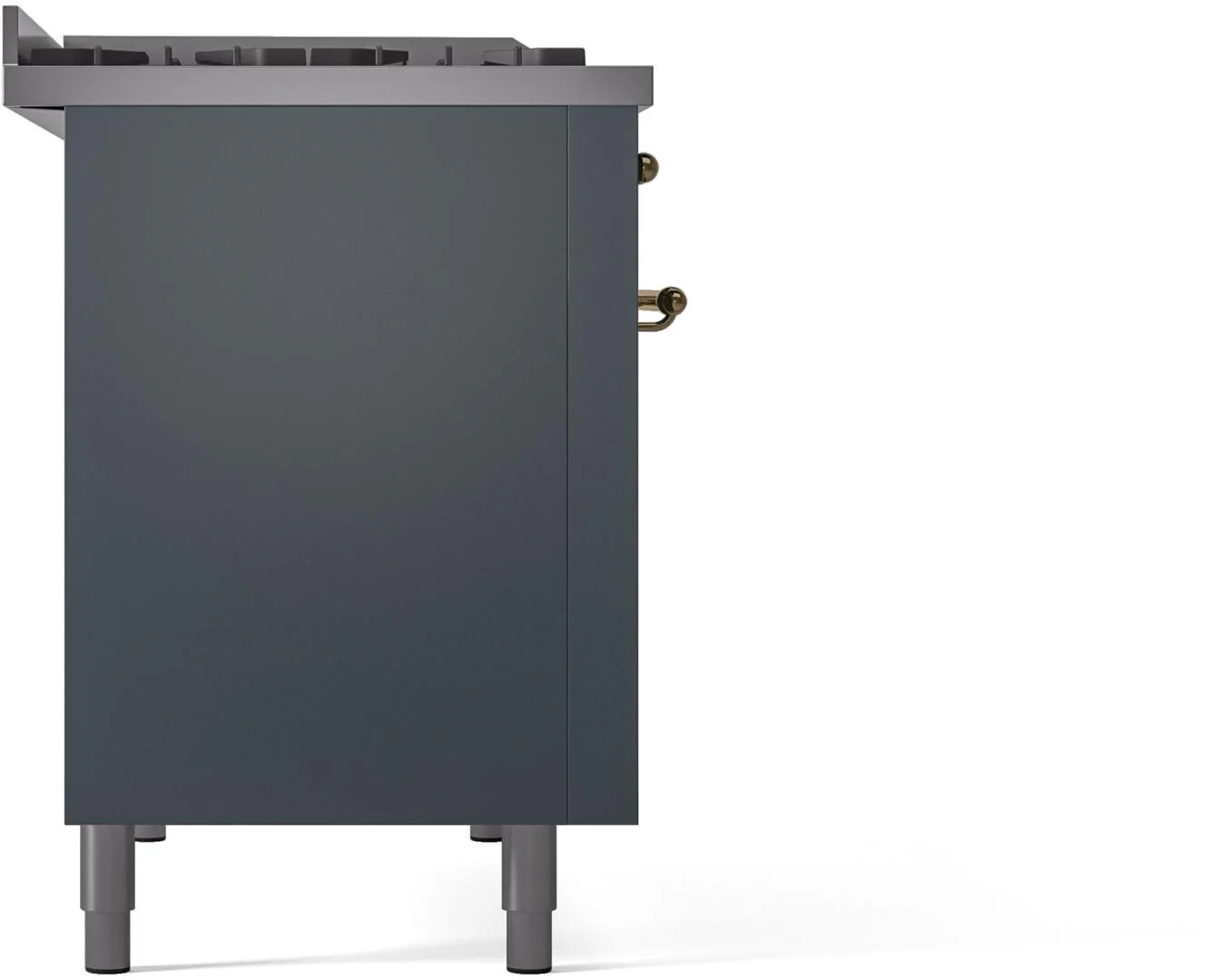 ILVE Nostalgie II 48-Inch Dual Fuel Freestanding Range in Blue Grey with Brass Trim (UP48FNMPBGGLP) - Image 9