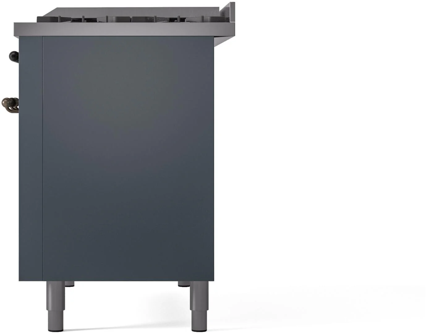 ILVE Nostalgie II 48-Inch Dual Fuel Freestanding Range in Blue Grey with Bronze Trim (UP48FNMPBGBLP) - Image 9