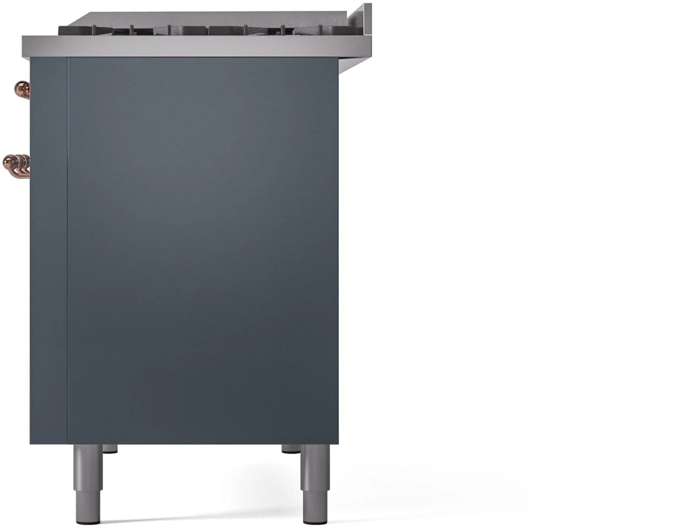 ILVE Nostalgie II 48-Inch Dual Fuel Freestanding Range in Blue Grey with Copper Trim (UP48FNMPBGPLP) - Image 9