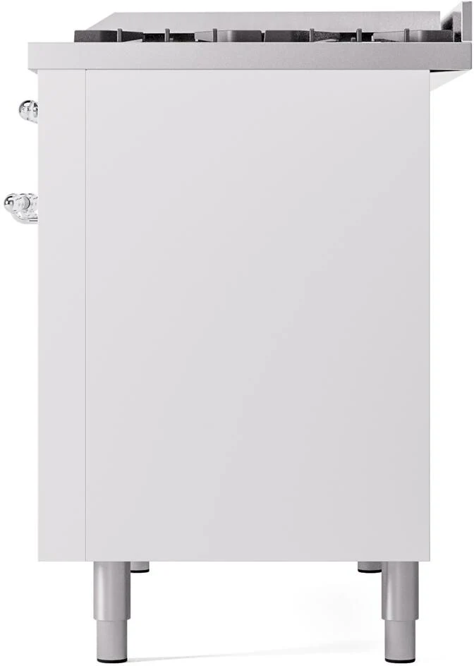 ILVE Nostalgie II 48-Inch Freestanding Natural Gas Dual Fuel Range in White with Chrome Trim (UP48FNMPWHC) - Image 13