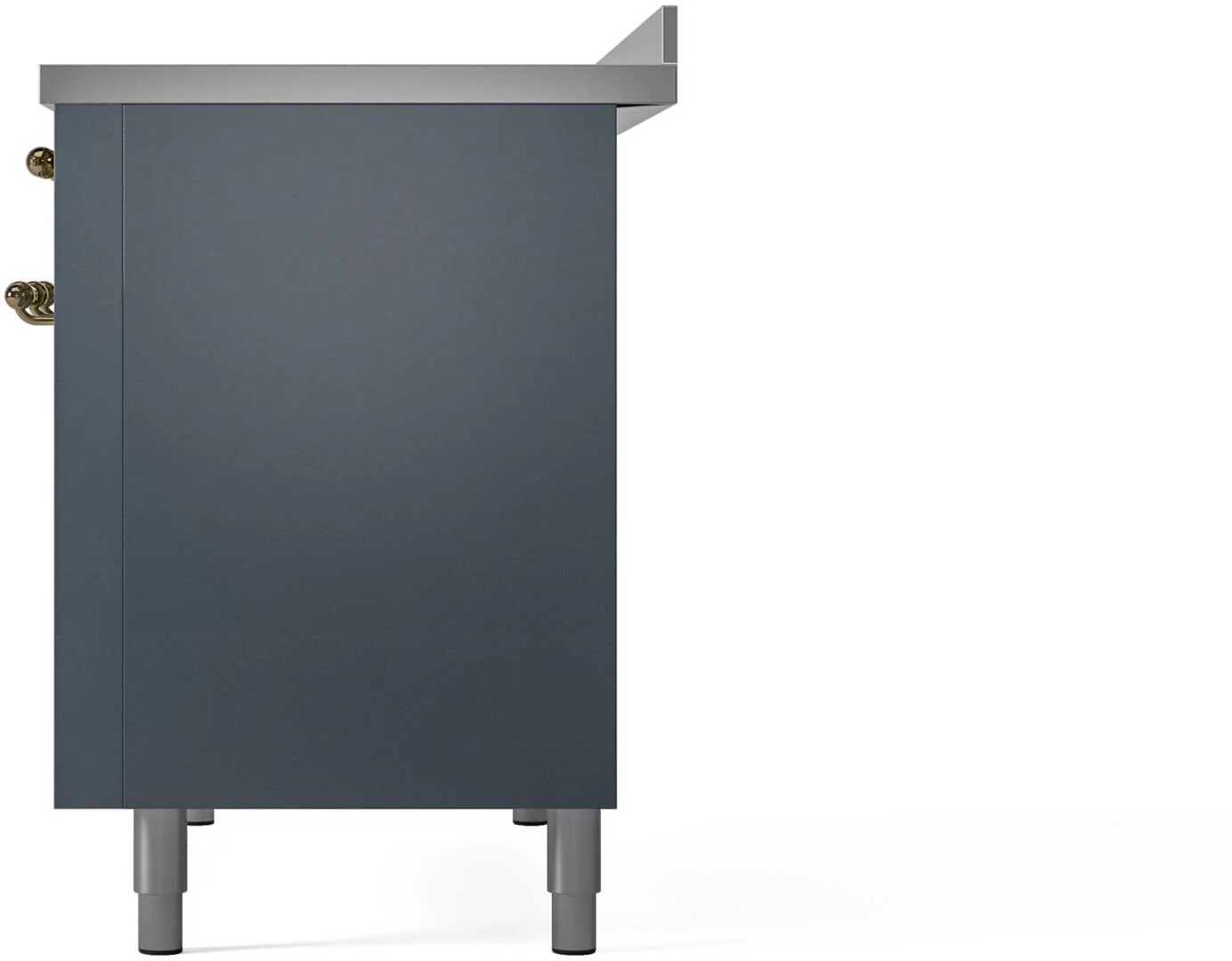 ILVE Nostalgie II 48-Inch Freestanding Electric Induction Range in Blue Grey with Brass Trim (UPI486NMPBGG) - Image 8