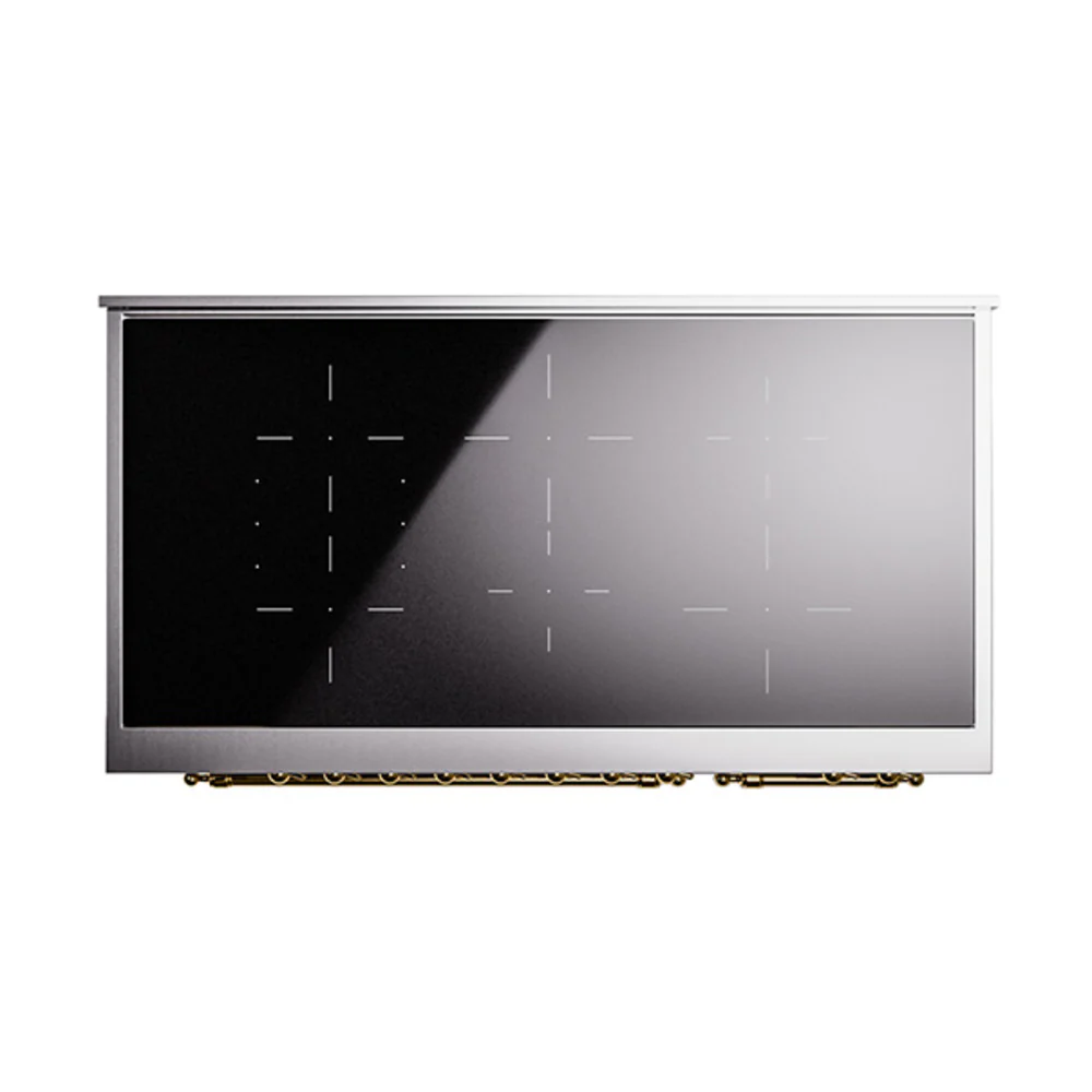 ILVE Nostalgie II 48-Inch Freestanding Electric Induction Range in Custom RAL with Brass Trim (UPI486NMPRAG) - Image 4
