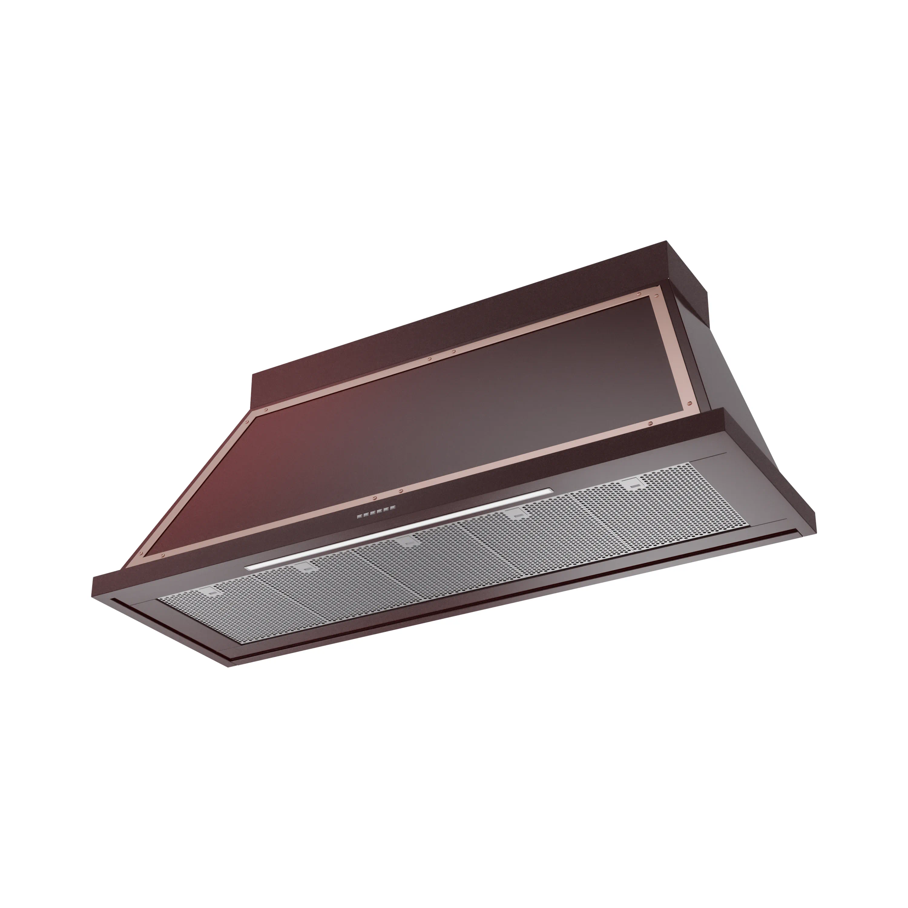 ILVE Nostalgie II 60-Inch 600 CFM Wall Mounted Range Hood in Burgundy with Copper Trim (UANB60BUP) - Image 2
