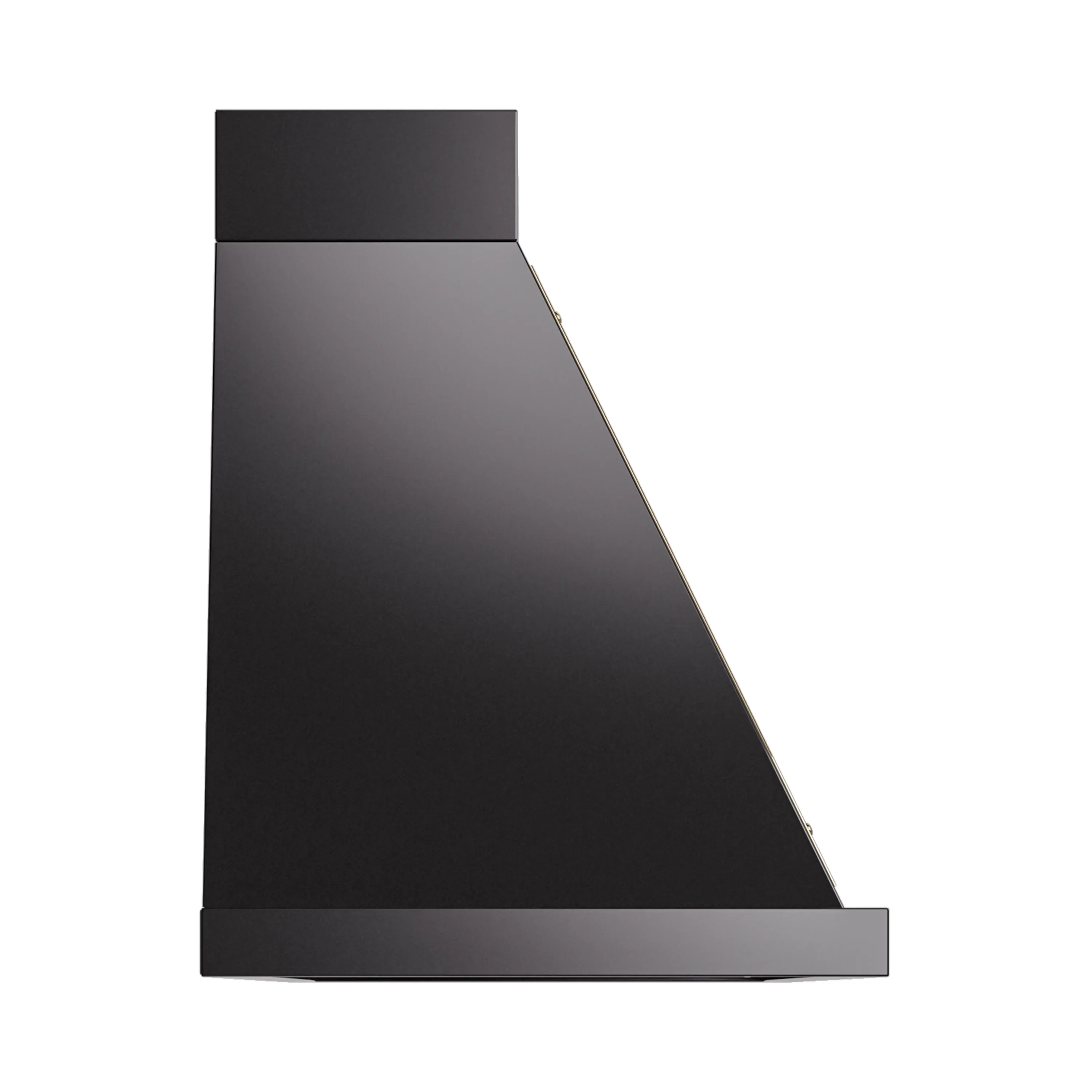 ILVE Nostalgie II 60-Inch 600 CFM Wall Mounted Range Hood in Glossy Black with Brass Trim (UANB60BKG) - Image 3