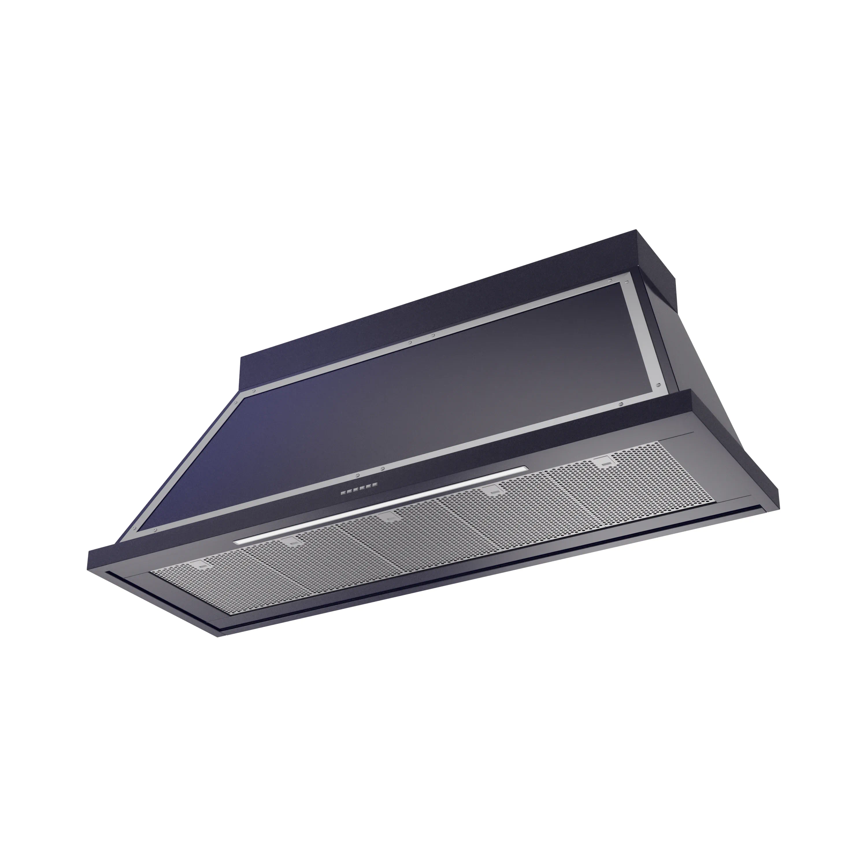 ILVE Nostalgie II 60-Inch 600 CFM Wall Mounted Range Hood in Midnight Blue with Chrome Trim (UANB60MBC) - Image 2
