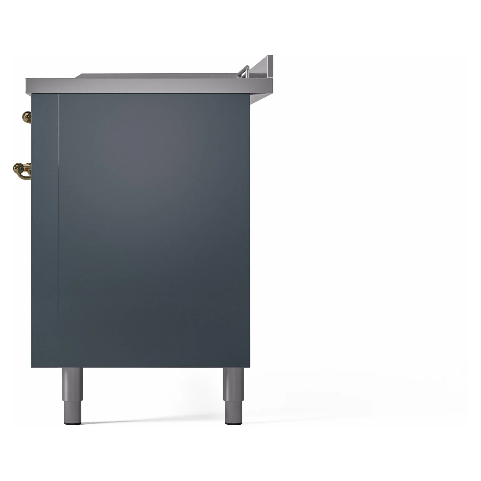 ILVE Nostalgie II 60-Inch Propane Gas Dual Fuel Range with 7 Burners, Griddle, & French Top with Triple Glass Door Oven in Blue Grey with Brass Trim (UP60FSNMPBGGLP) - Image 10