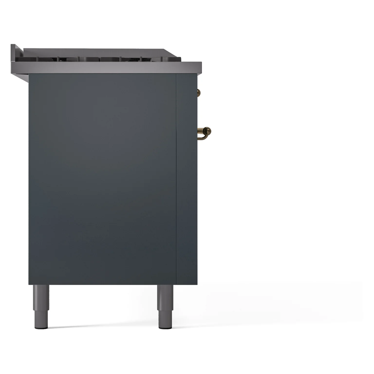 ILVE Nostalgie II 60-Inch Propane Gas Dual Fuel Range with 7 Burners, Griddle, & French Top with Triple Glass Door Oven in Blue Grey with Brass Trim (UP60FSNMPBGGLP) - Image 9