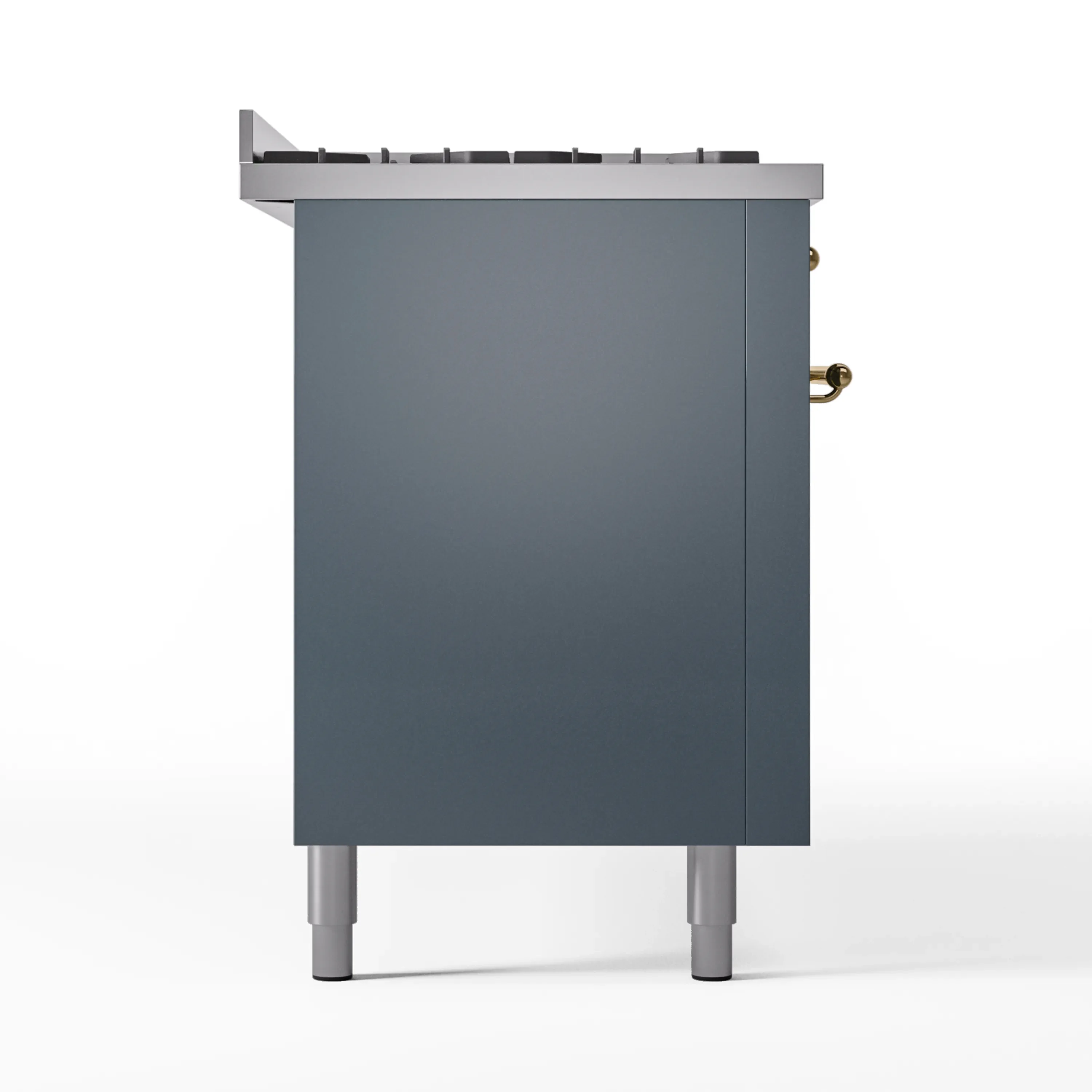 ILVE Nostalgie II 60-Inch Dual Fuel Freestanding Range in Blue Grey with Brass Trim (UP60FNMPBGGLP) - Image 9