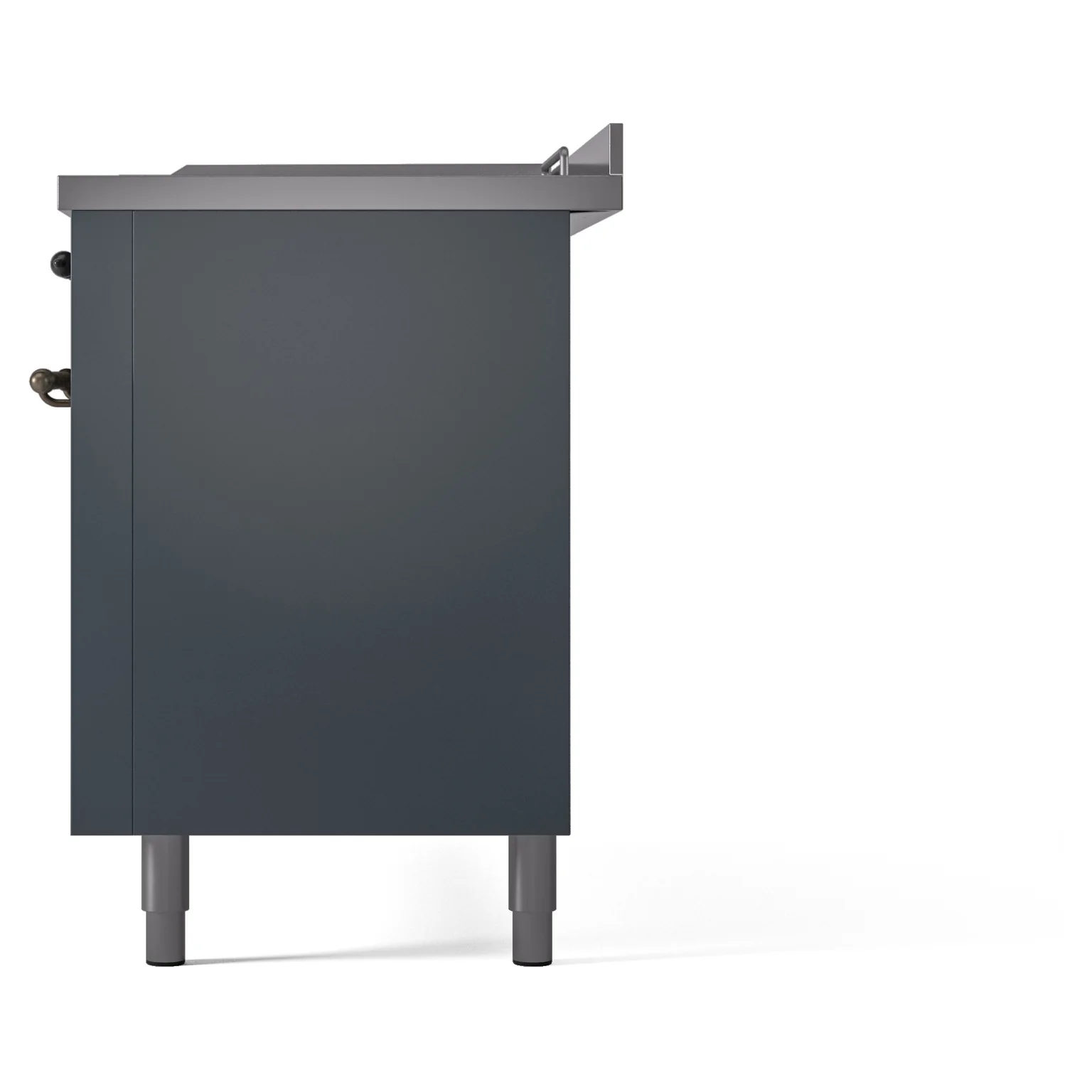 ILVE Nostalgie II 60-Inch Propane Gas Dual Fuel Range with 7 Burners, Griddle, & French Top with Triple Glass Door Oven in Blue Grey with Bronze Trim (UP60FSNMPBGBLP) - Image 10