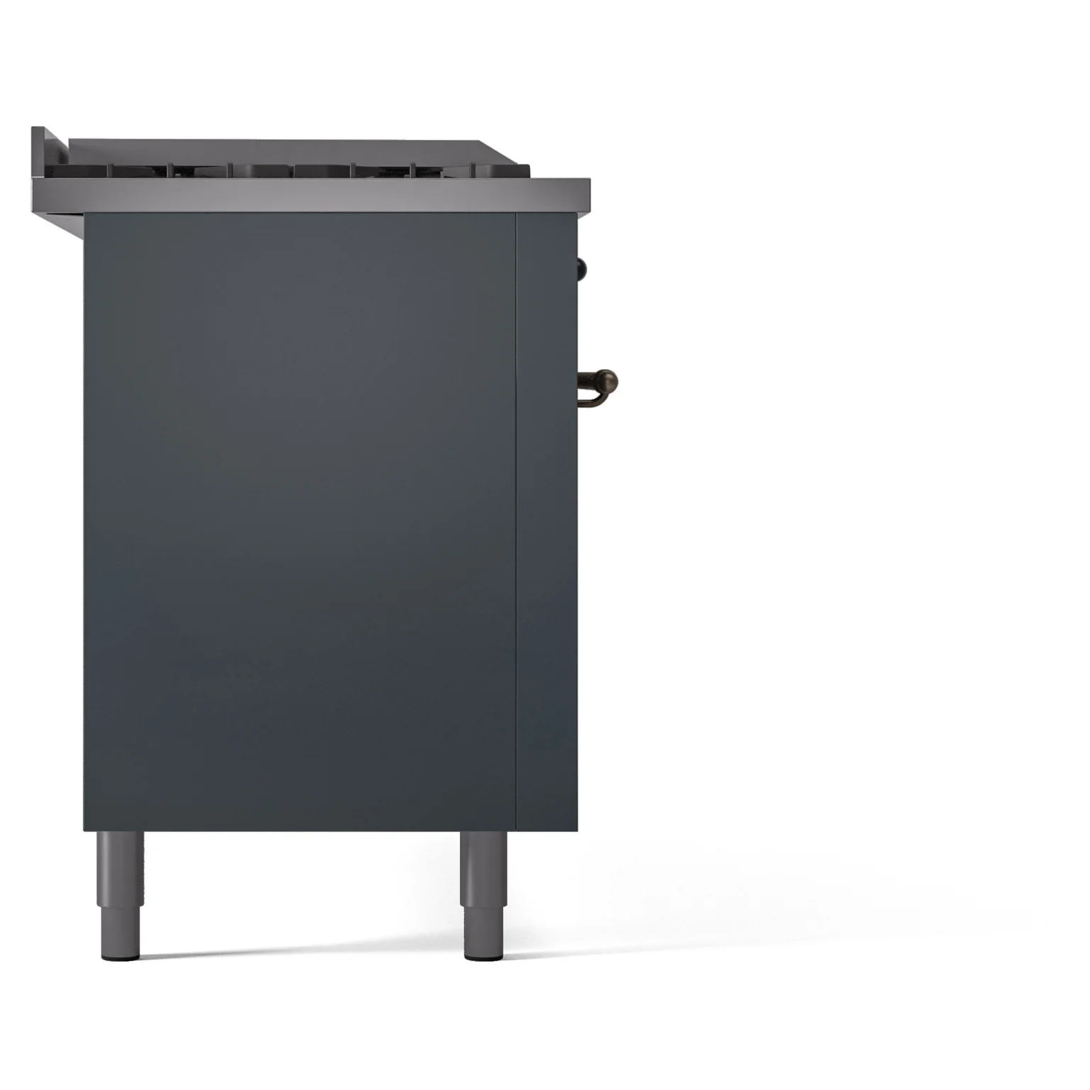 ILVE Nostalgie II 60-Inch Propane Gas Dual Fuel Range with 7 Burners, Griddle, & French Top with Triple Glass Door Oven in Blue Grey with Bronze Trim (UP60FSNMPBGBLP) - Image 9